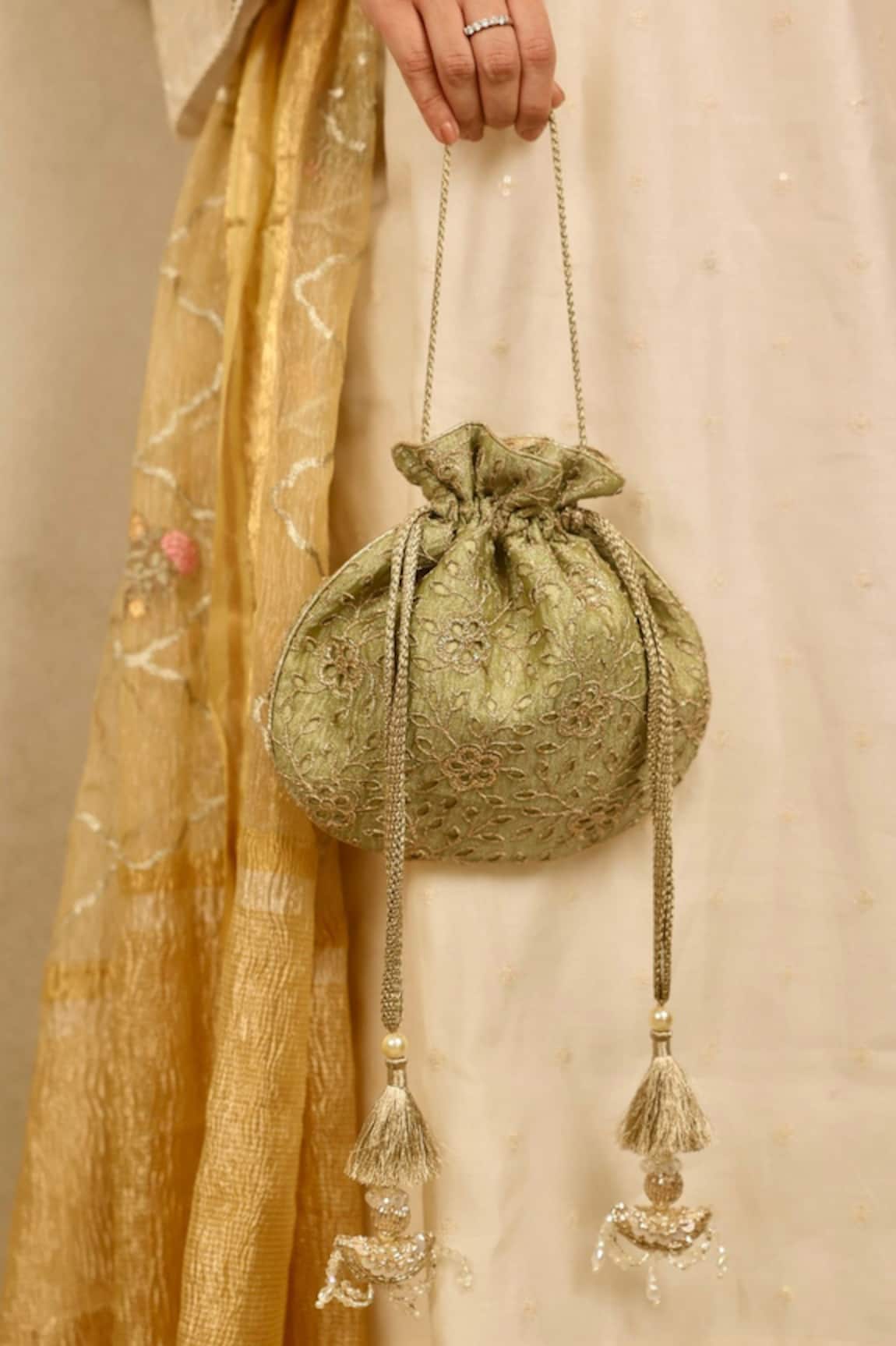 AMYRA Tarang Cutwork Potli Bag 