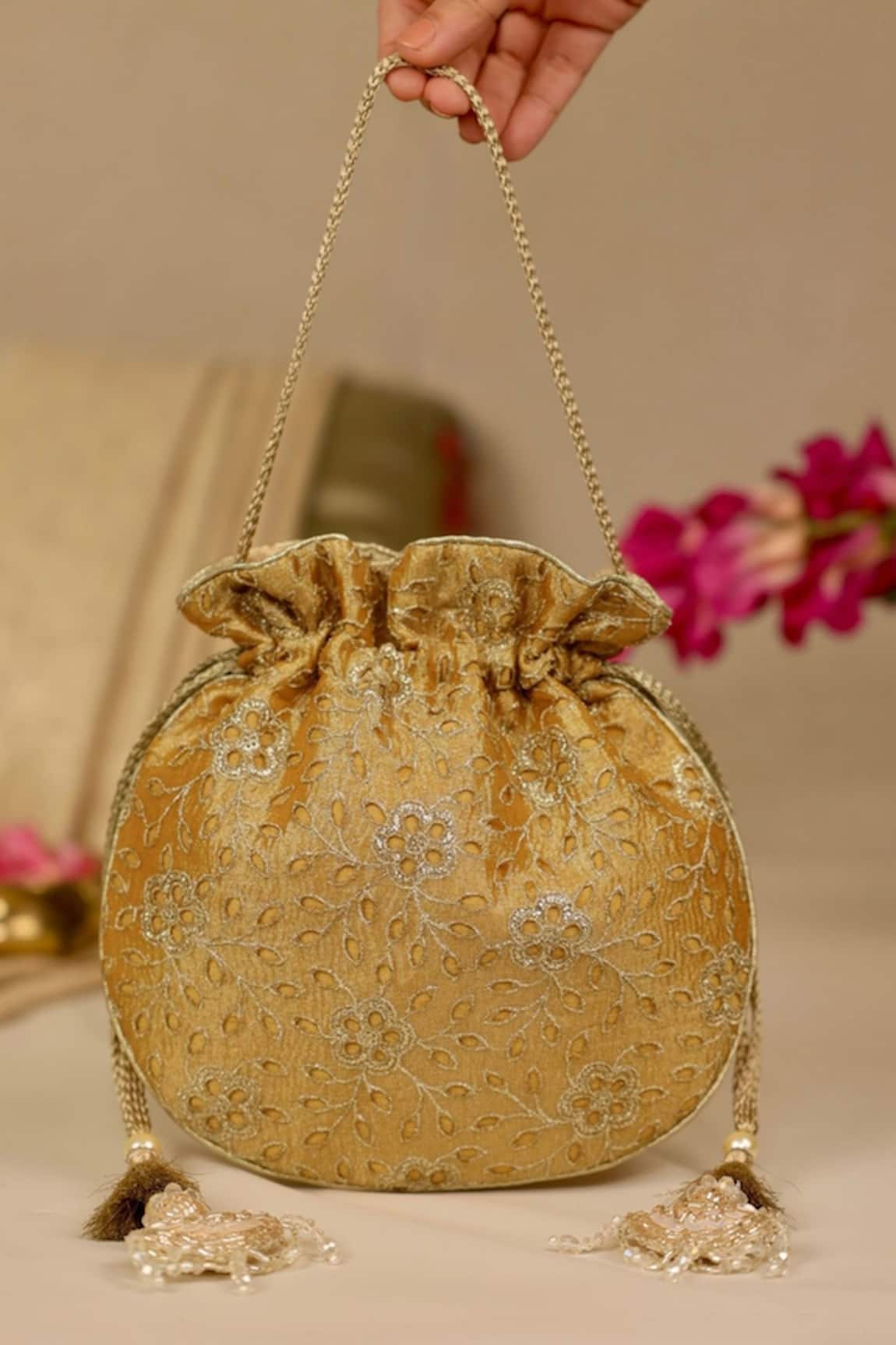 AMYRA Tarang Cutwork Potli Bag 