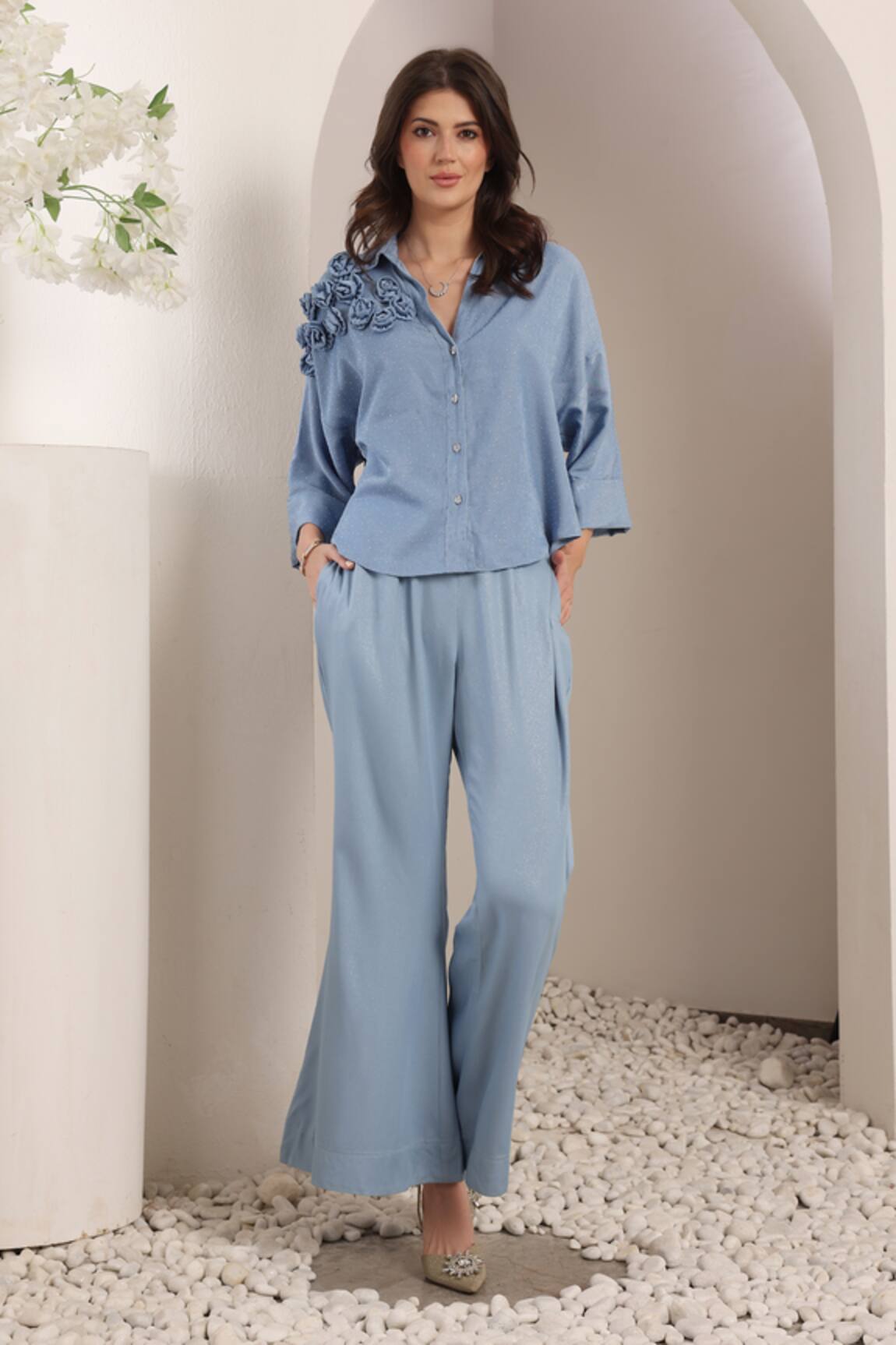Saaj by Ankita Azure Bloom Co-ord Set 