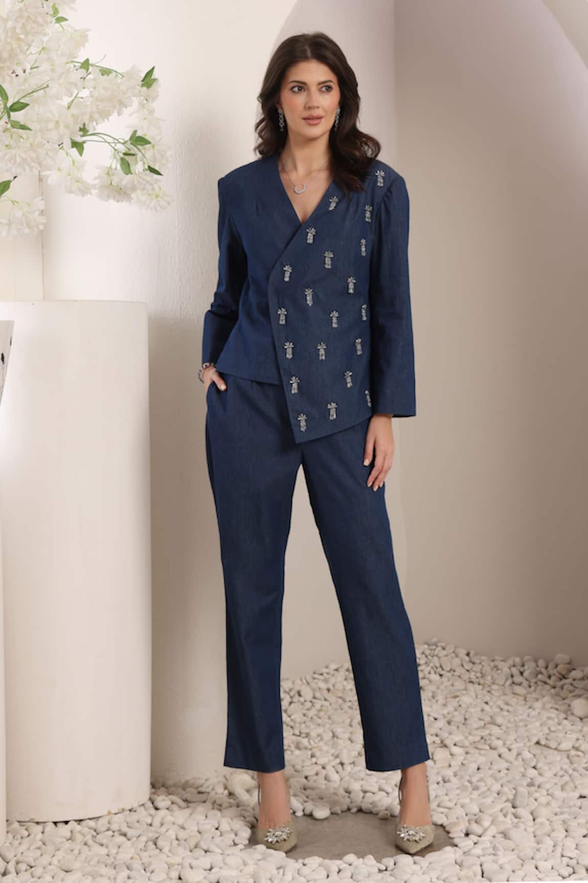 Saaj by Ankita Blue Mirage Blazer Set 
