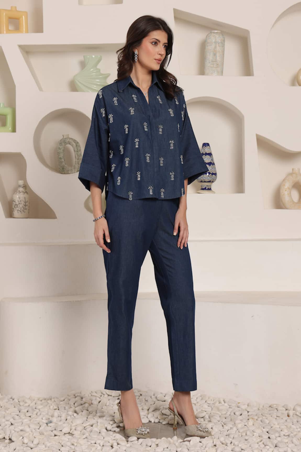Saaj by Ankita Indigo Frost Co-ord Set 