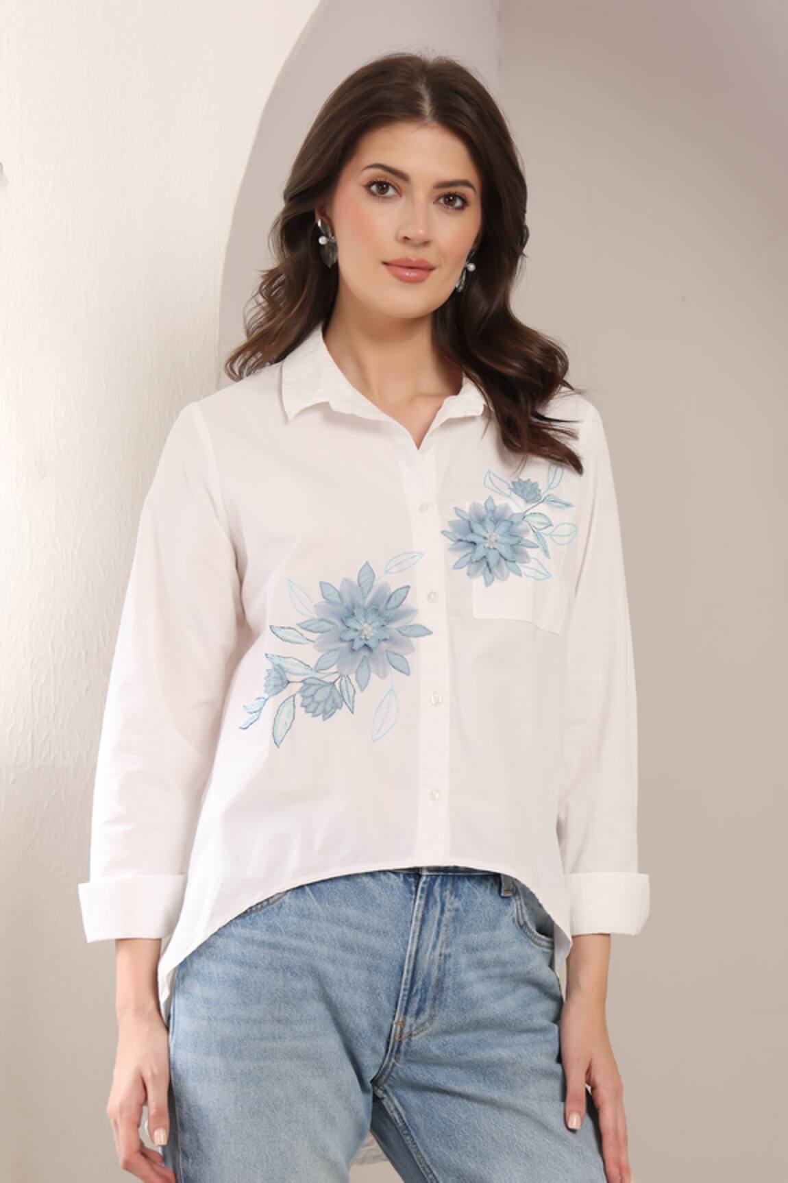 Saaj by Ankita Petal Script Cotton Shirt 