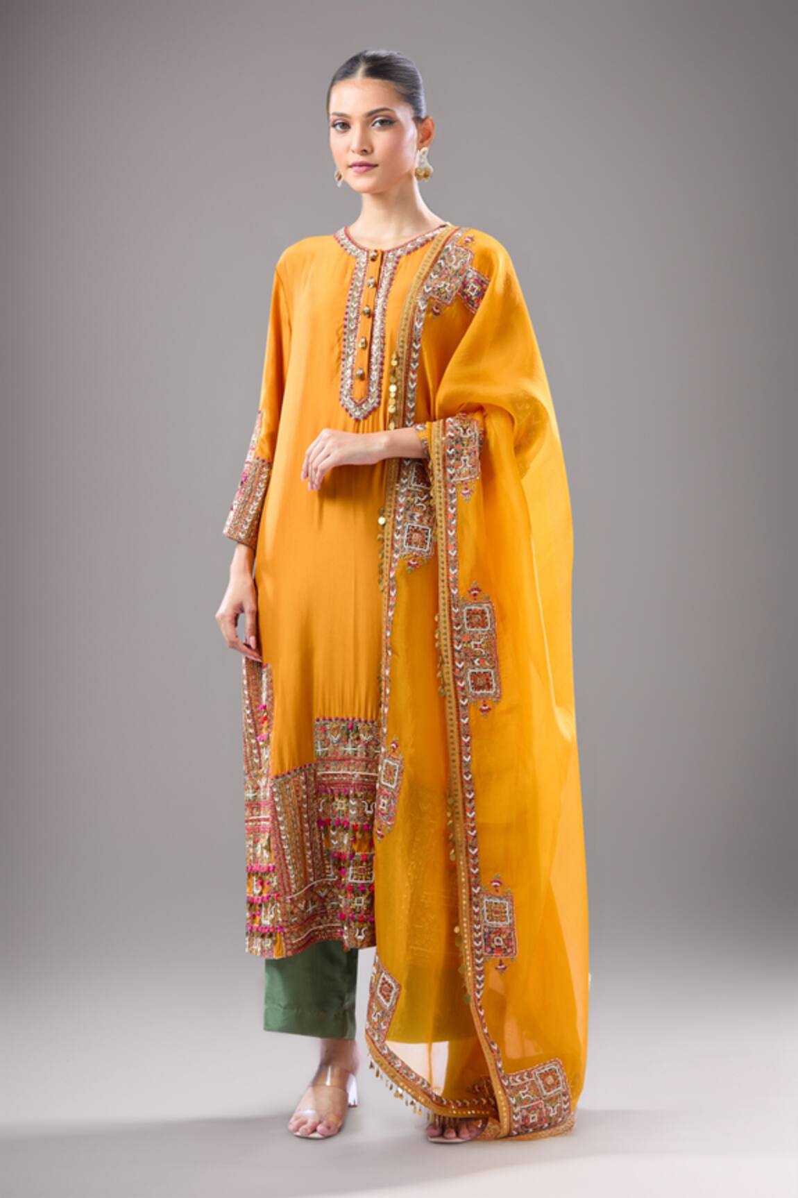Debyani + Co Embroidered Kurta Set With Dupatta 