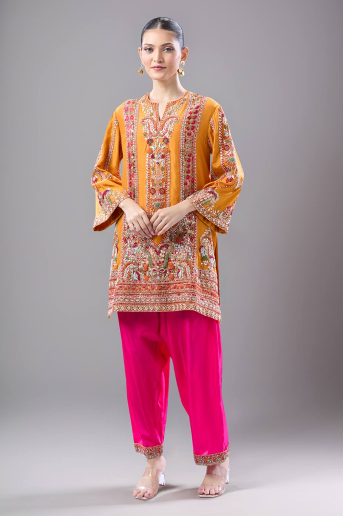 Debyani + Co Silk Navratan Kurta & Salwar Set 