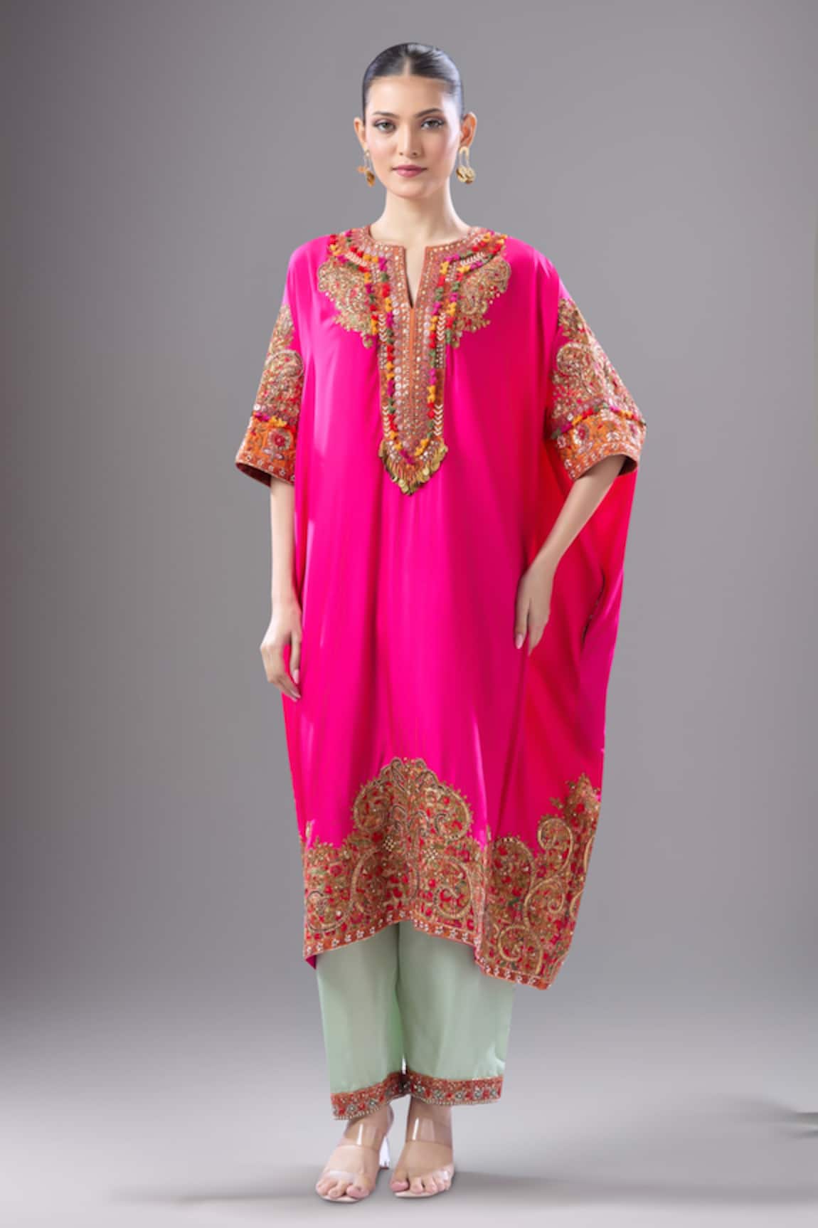 Debyani + Co Pitta Embroidered Kaftan With Salwar 