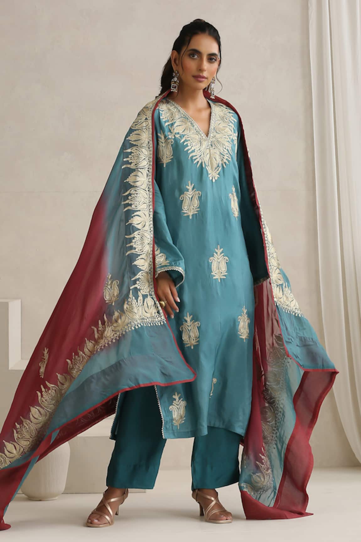Wazir C Nargis Blue Kurta Set 