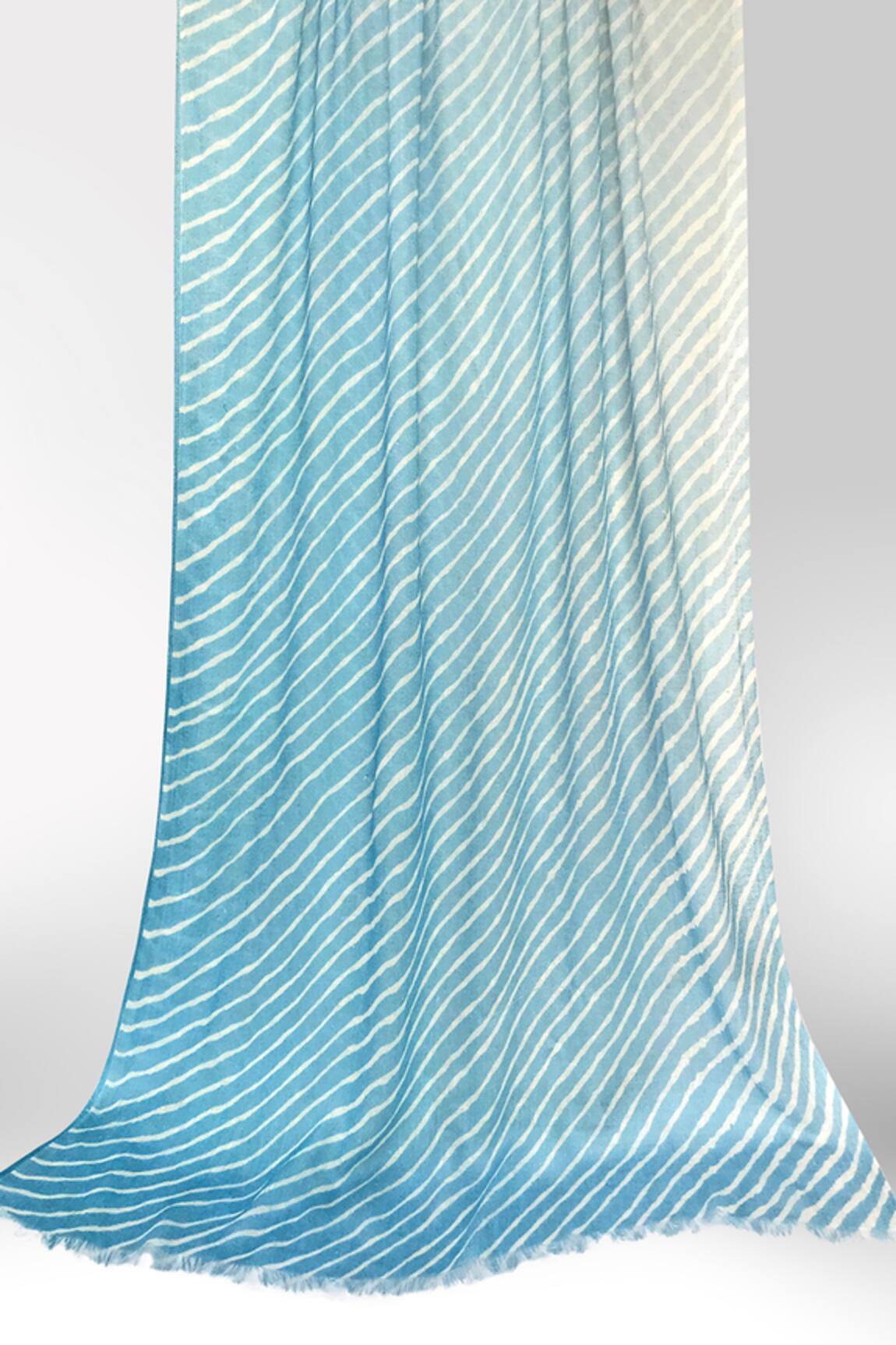 Pashma Azure Horizon Bamboo Silk Cashmere Scarf 