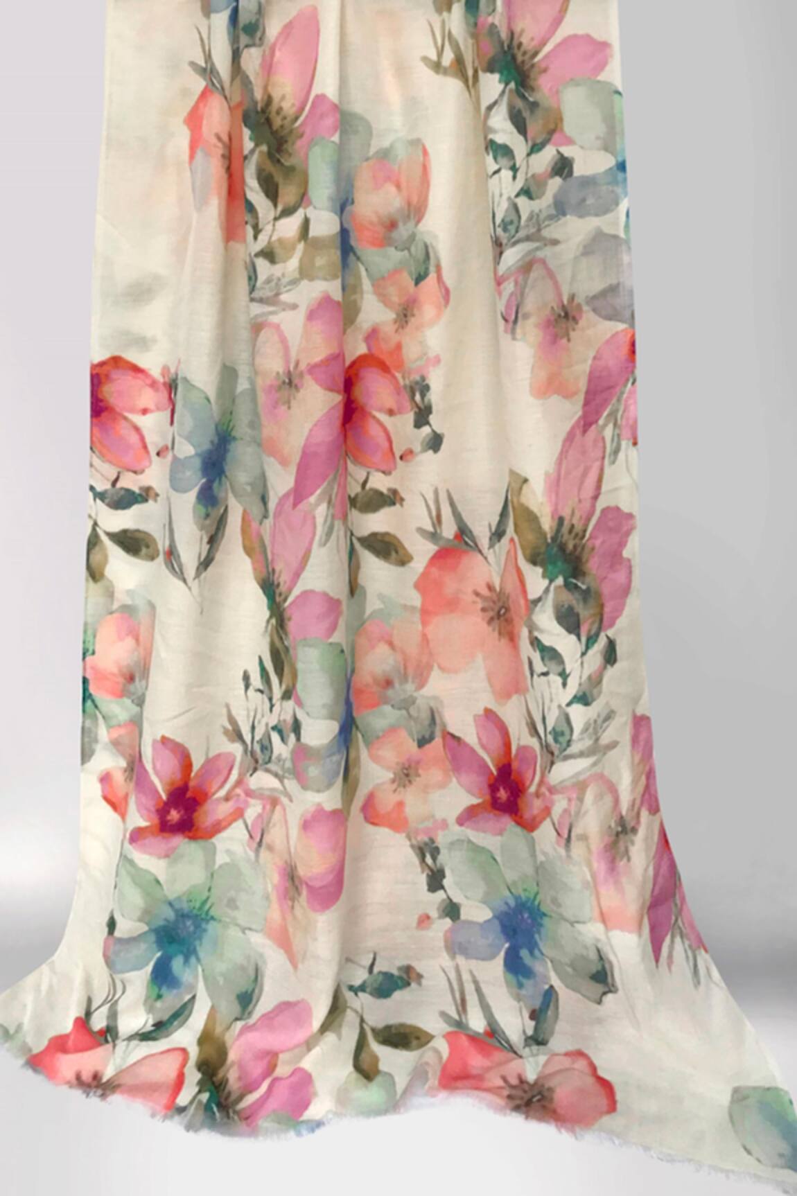 Pashma Floral Whisper Silk Cashmere Scarf 
