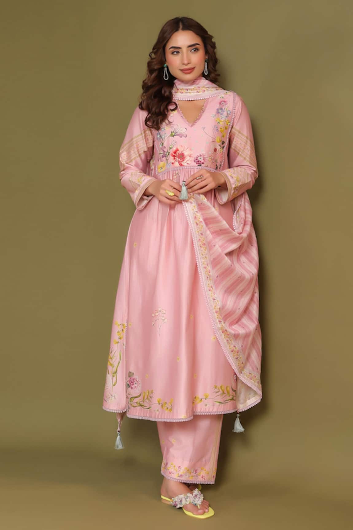 Label Niti Bothra Noor Stripe Pattern Border Dupatta 