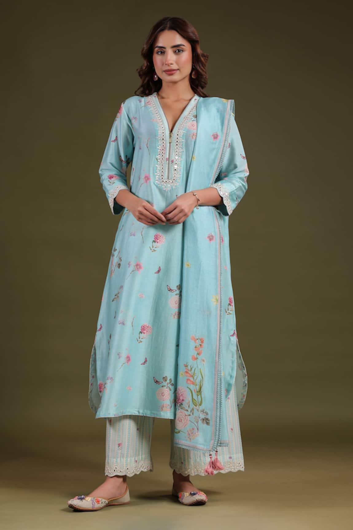 Label Niti Bothra Noor Butti Silk Chanderi Dupatta 