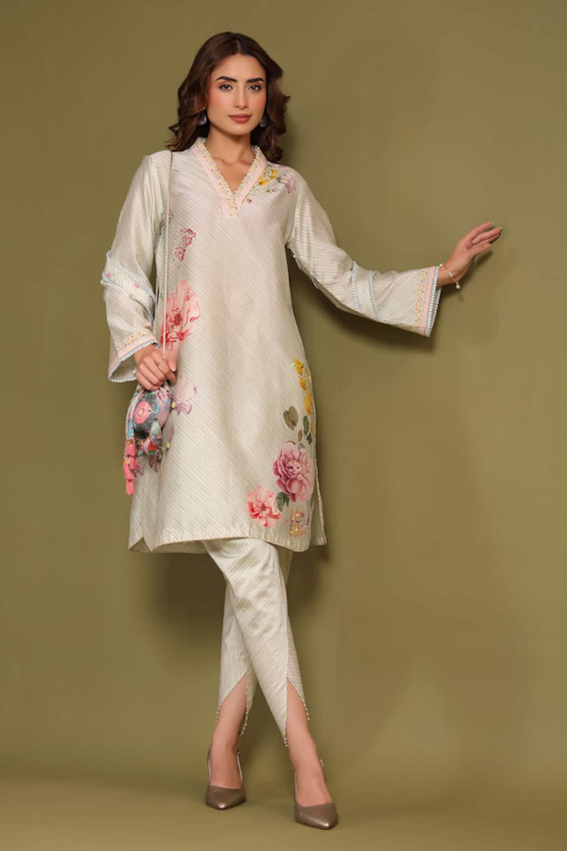 Label Niti Bothra Noor Striped Kurta Set 
