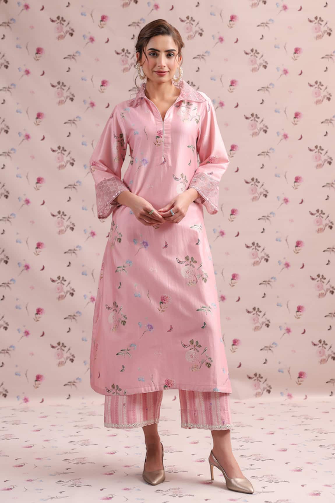 Label Niti Bothra Noor Collared Kurta Set 