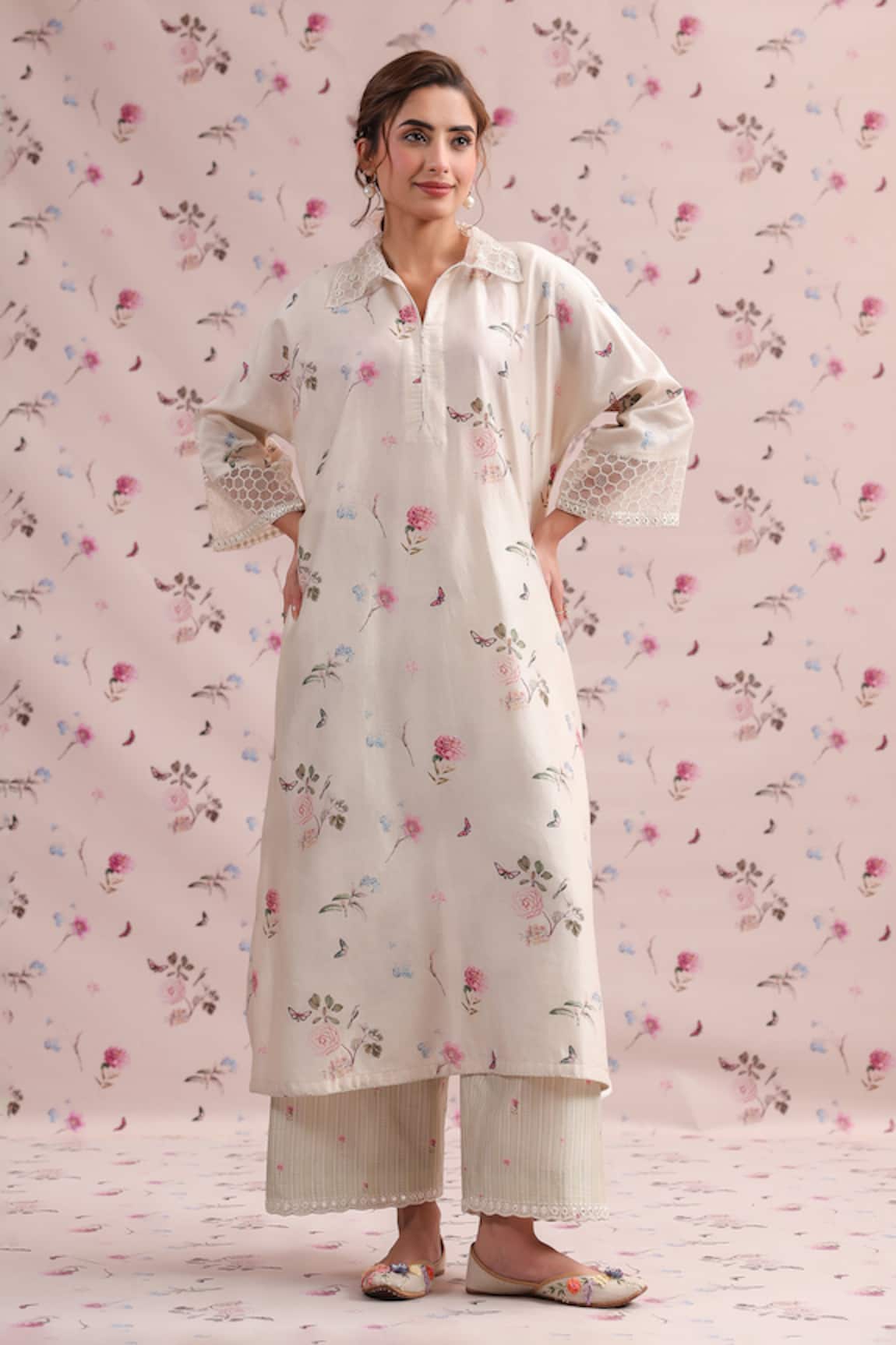 Label Niti Bothra Noor Collared Kurta Set 