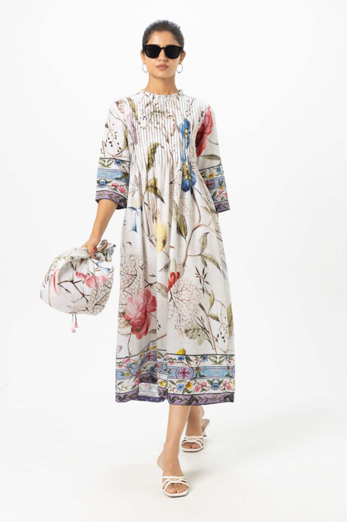 Sobariko Alicia Pleated Midi Dress 