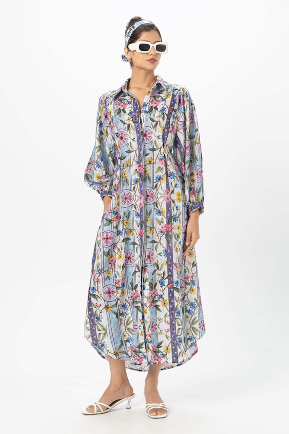 Sobariko Chloe Multicolor Midi Dress 