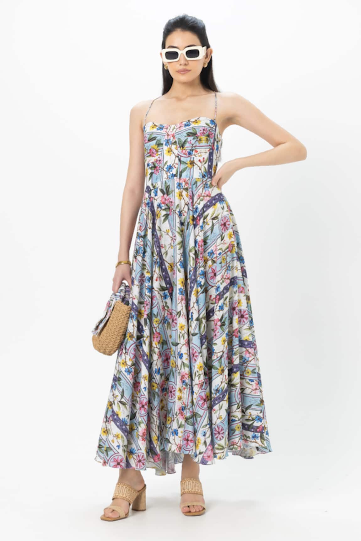 Sobariko Chloe Floral Print Maxi Dress 
