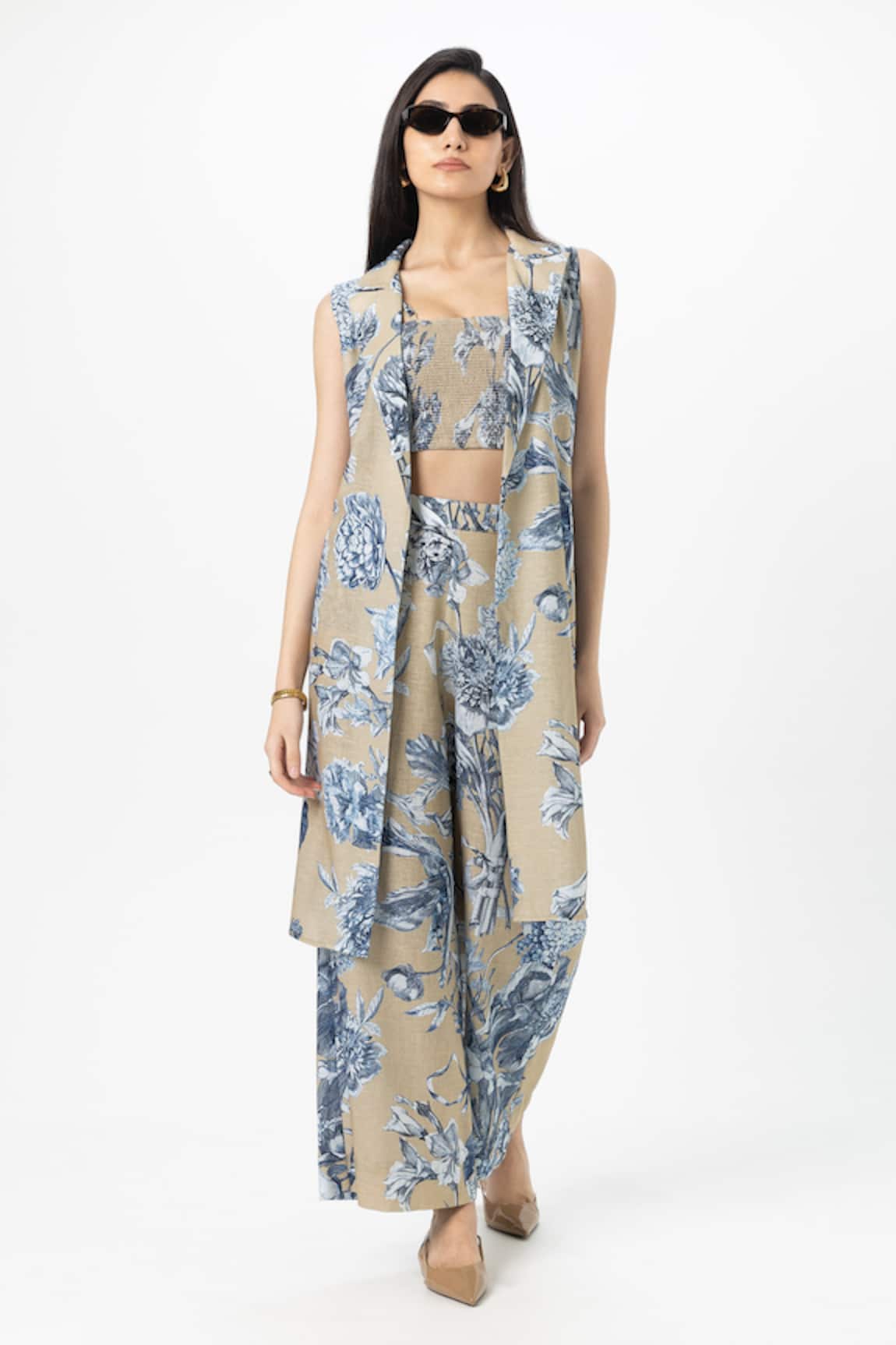 Sobariko Floral Print Layered Co-ord Set 