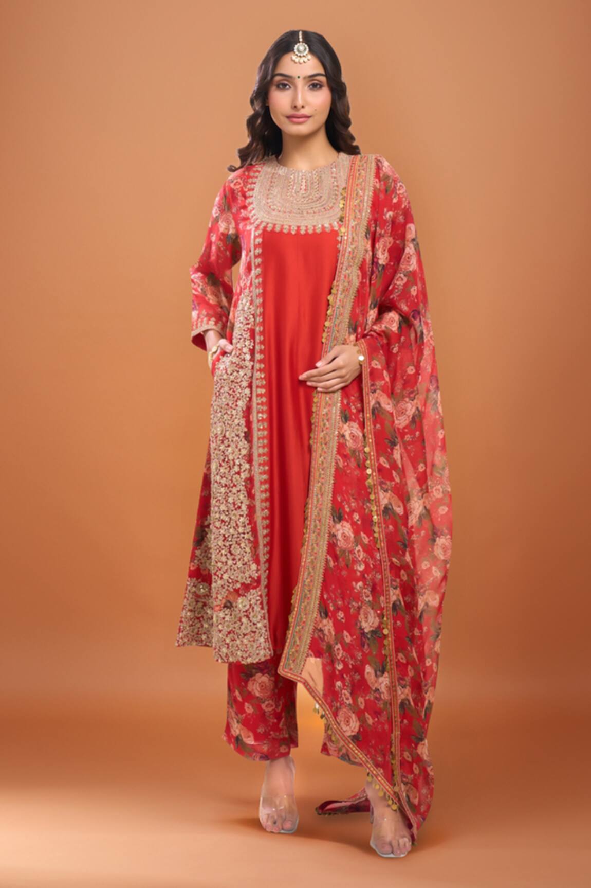 Debyani + Co Chota Gulab Kurta Set With Polka Dupatta 