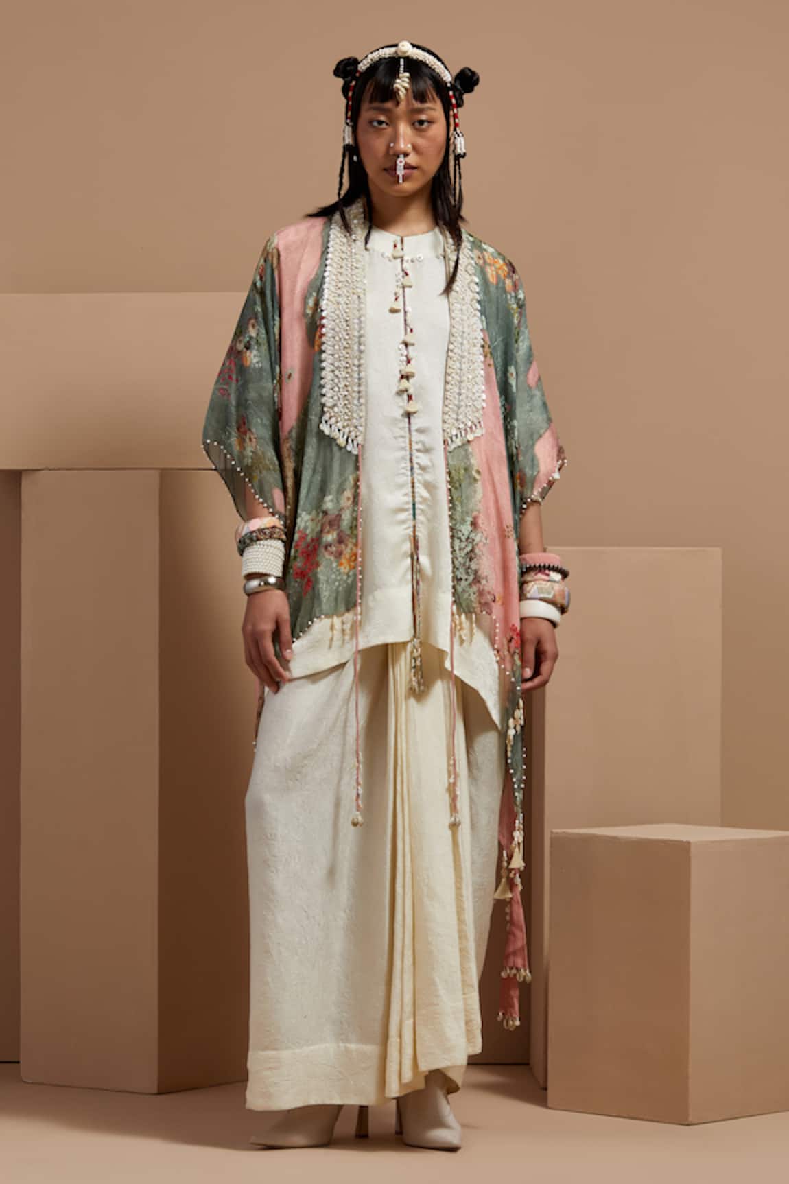 ASEEM KAPOOR Veni Dupatta Jacket Set 