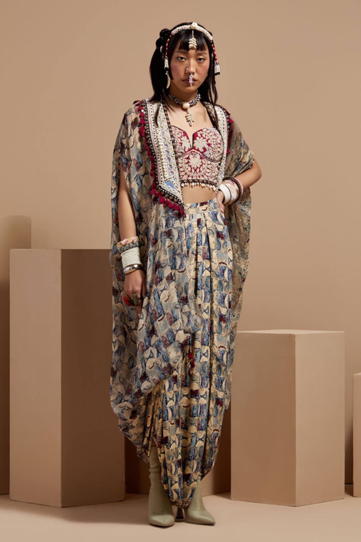 ASEEM KAPOOR Multi Resham Embroidered Jacket Set 