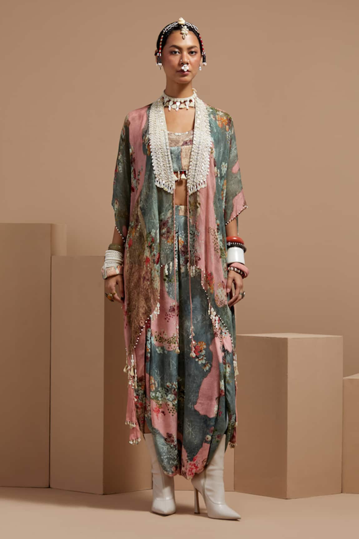 ASEEM KAPOOR Resham Embroidered Jacket & Trouser Set 
