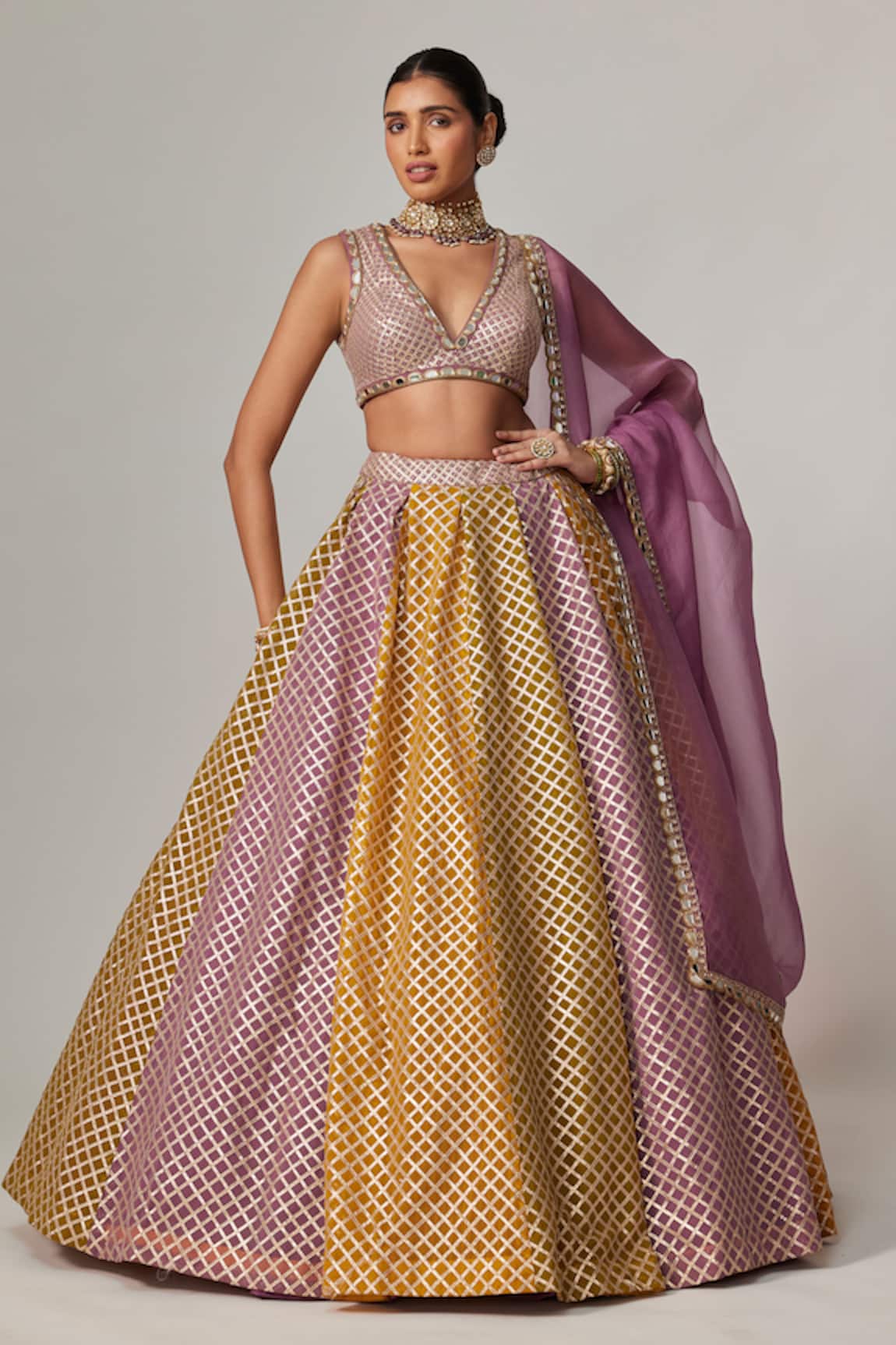 Vvani by Vani Vats Multicolor Lehenga Set With Dupatta 