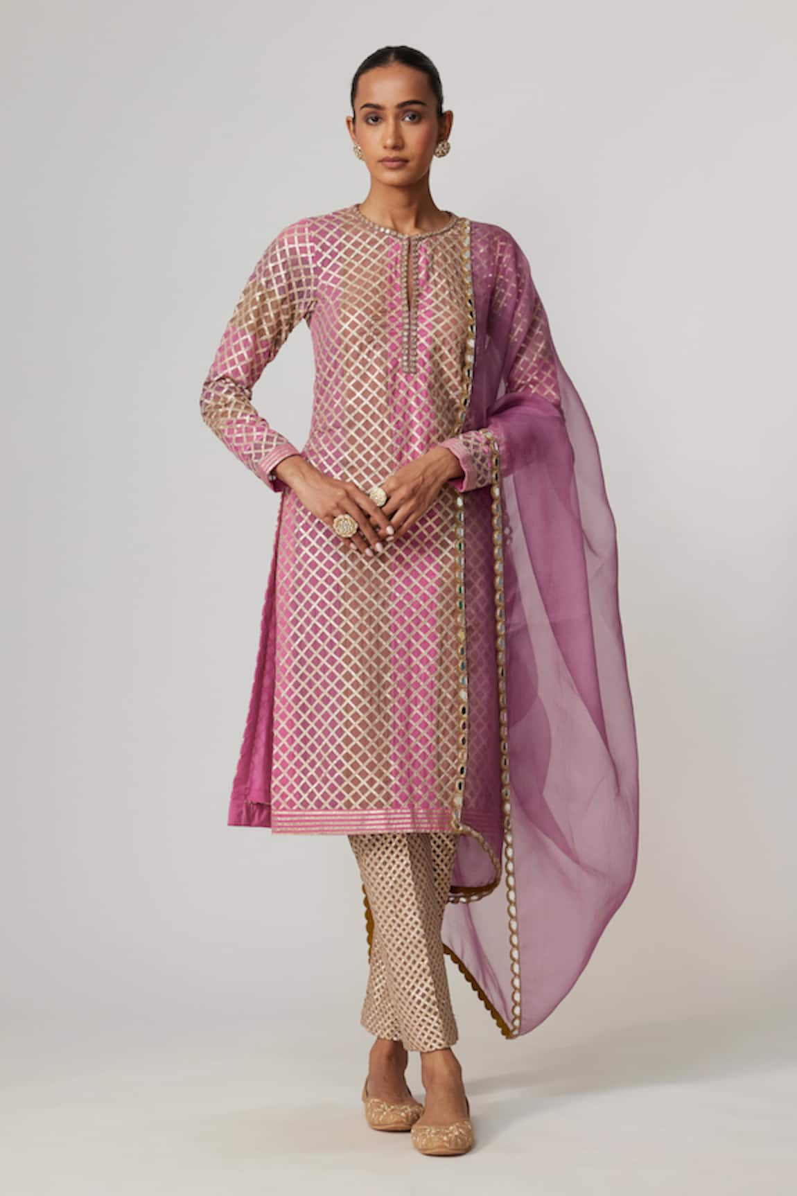 Vvani by Vani Vats Multicolor Kurta Set with Dupatta 