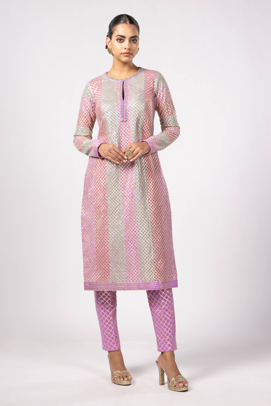 Vvani by Vani Vats Multicolor Aqua Kurta Set 