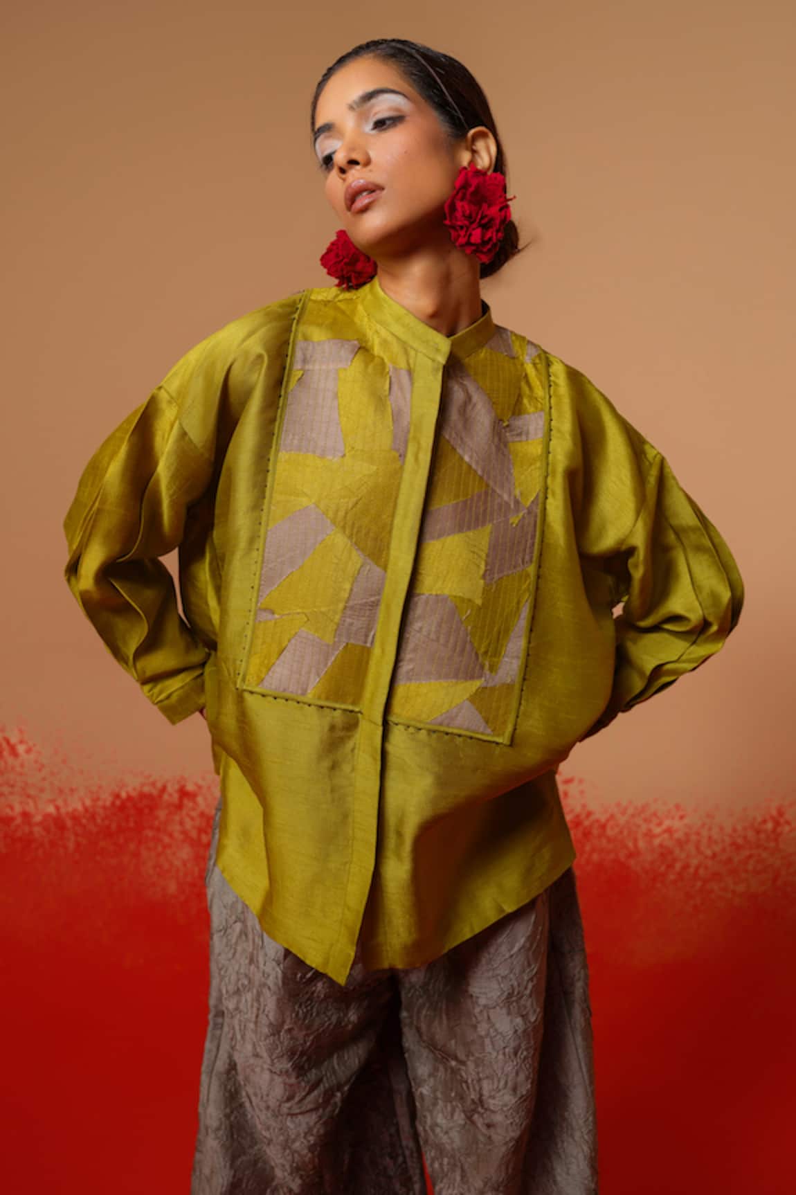 Stoique Green Mysore Silk Shirt 