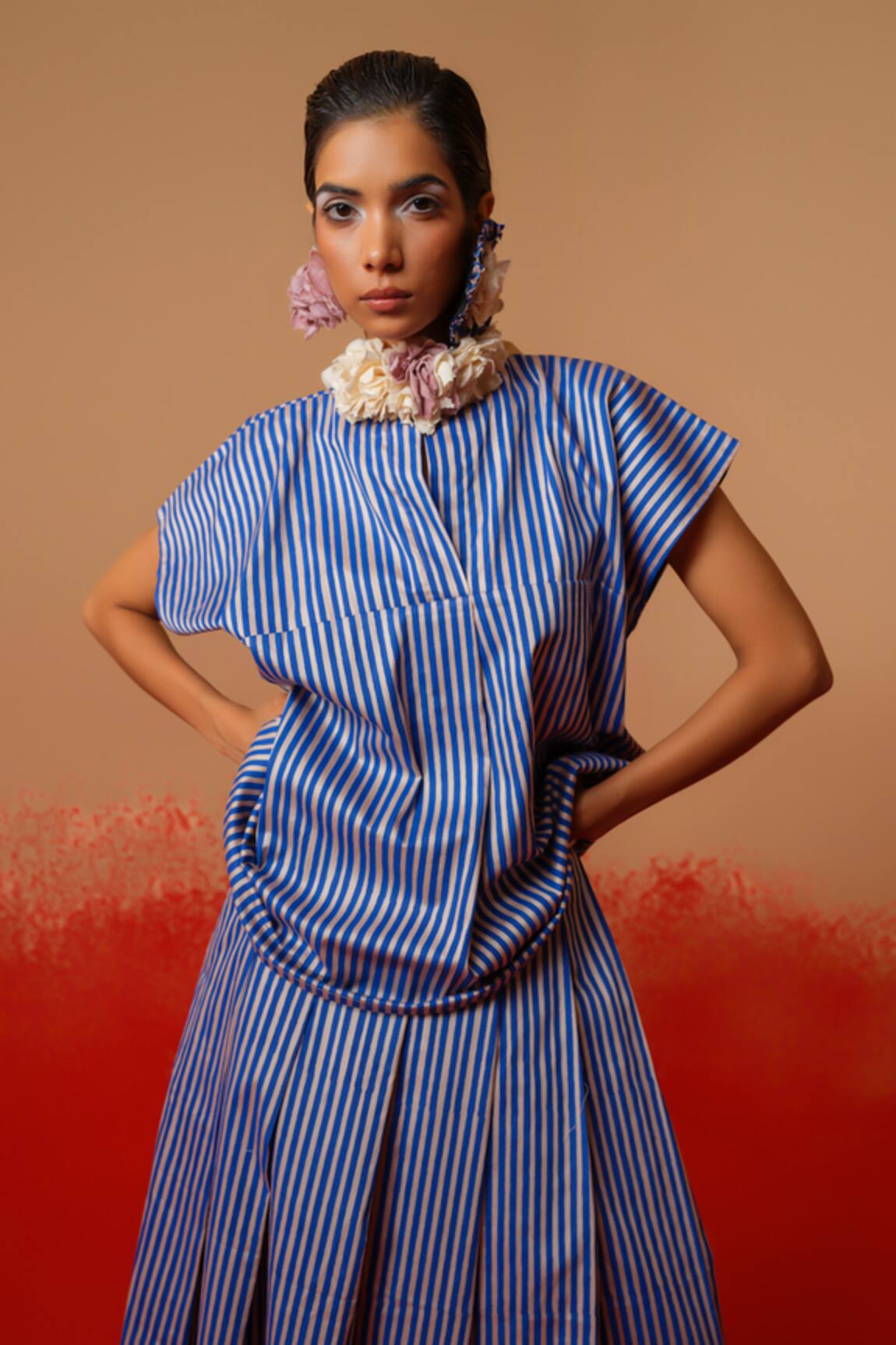 Stoique Blue Striped Designer Top 