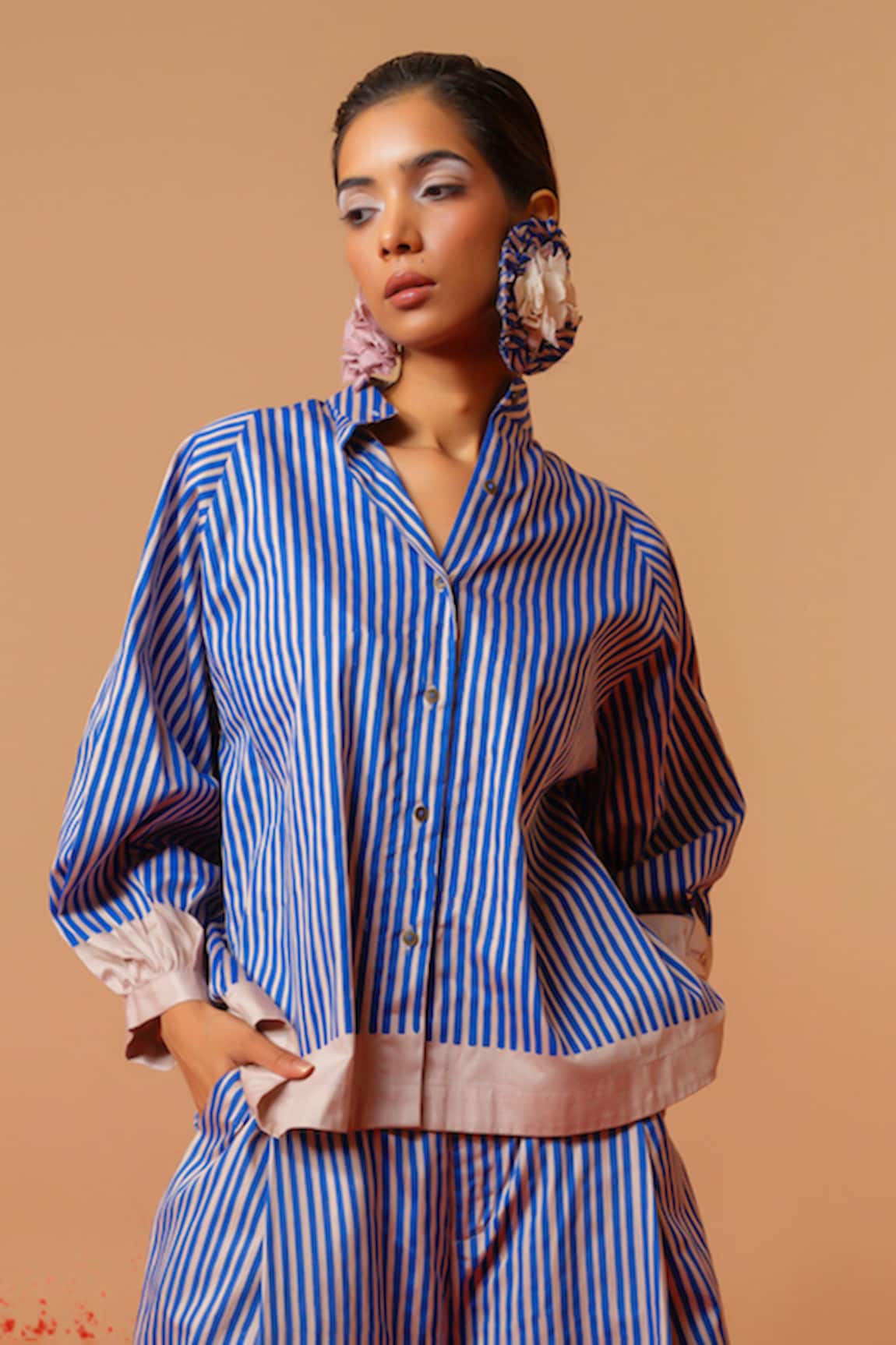 Stoique Blue Striped Designer Shirt 