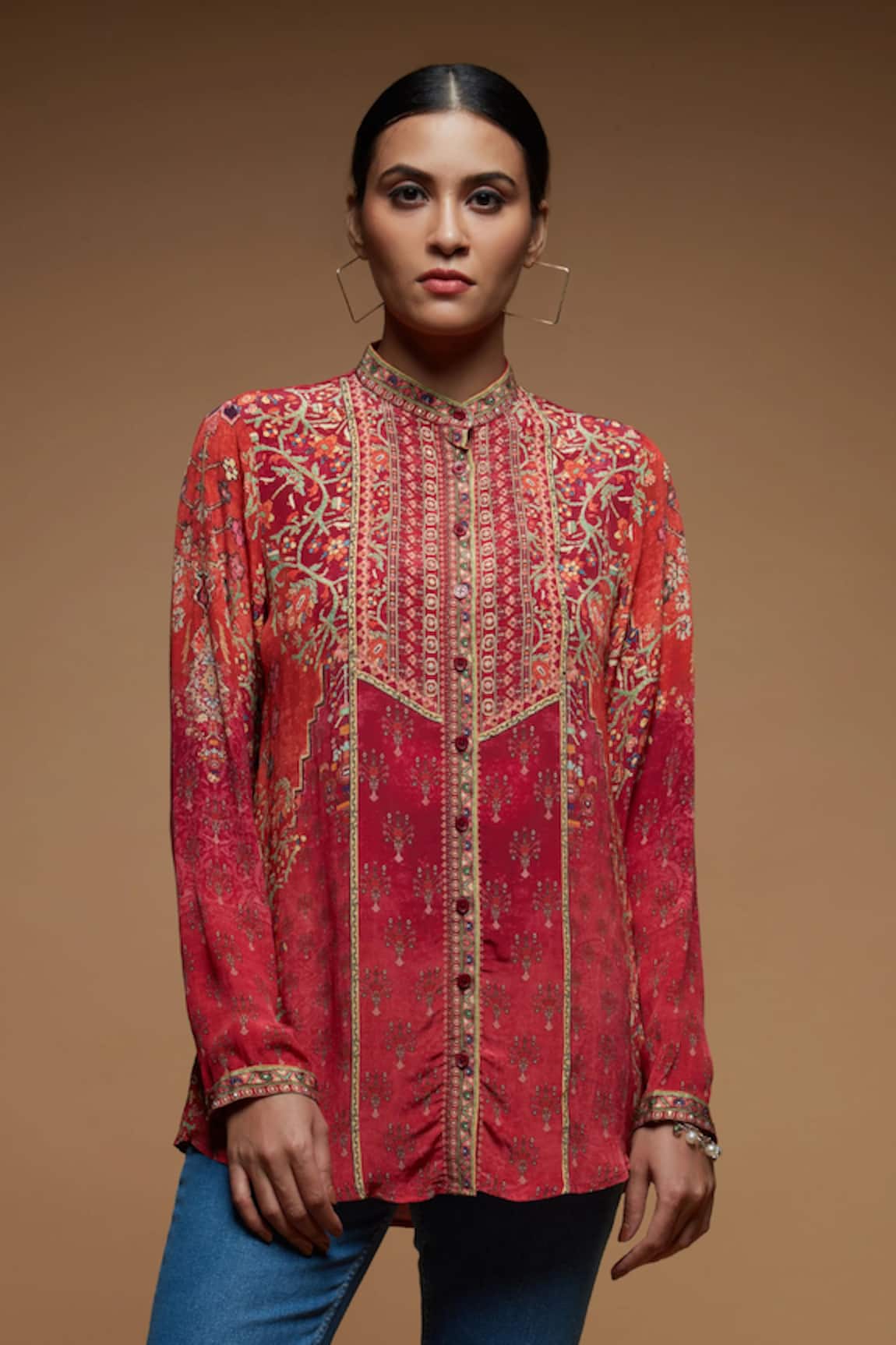 NIRRAAMYAA Designer Red Shirt 