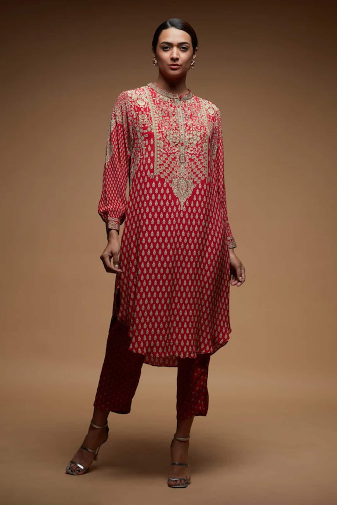 NIRRAAMYAA Designer Red Kurta Set 