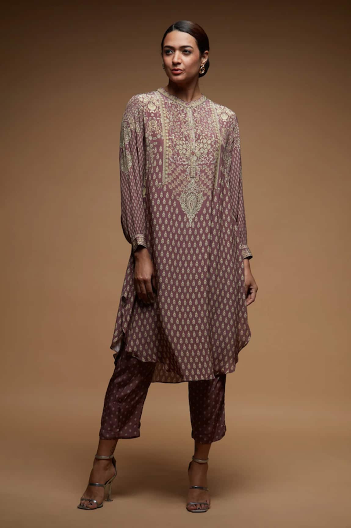 NIRRAAMYAA Designer Pink Kurta Pant Set 