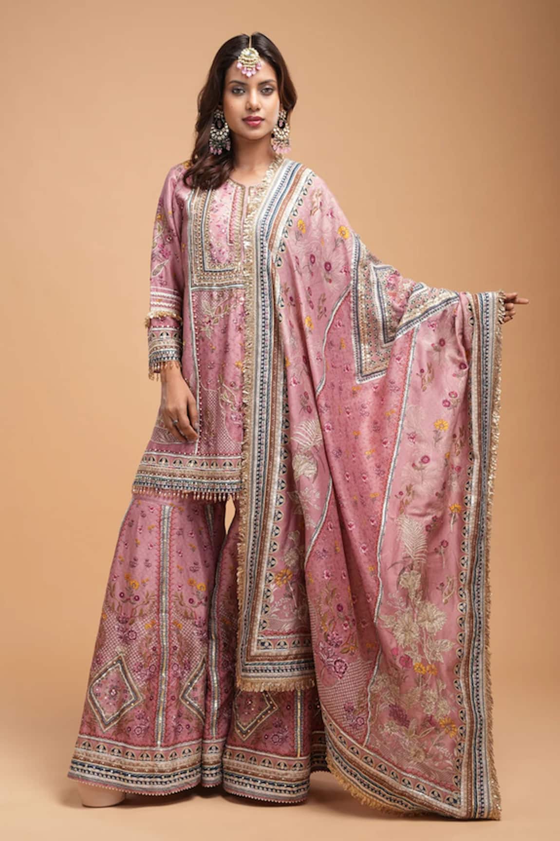 NIRRAAMYAA Pink Kurta Set  