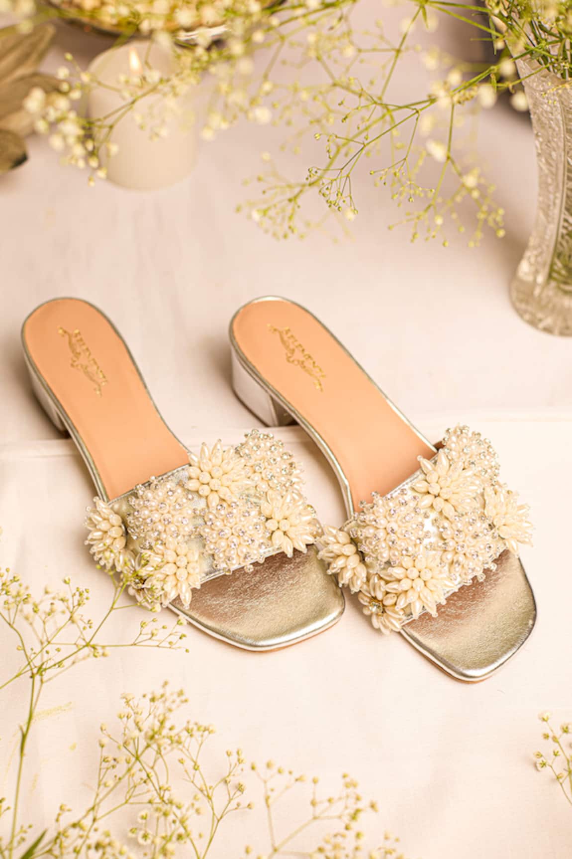 5elements Sabrina Slider Heel with Floral Embellishments