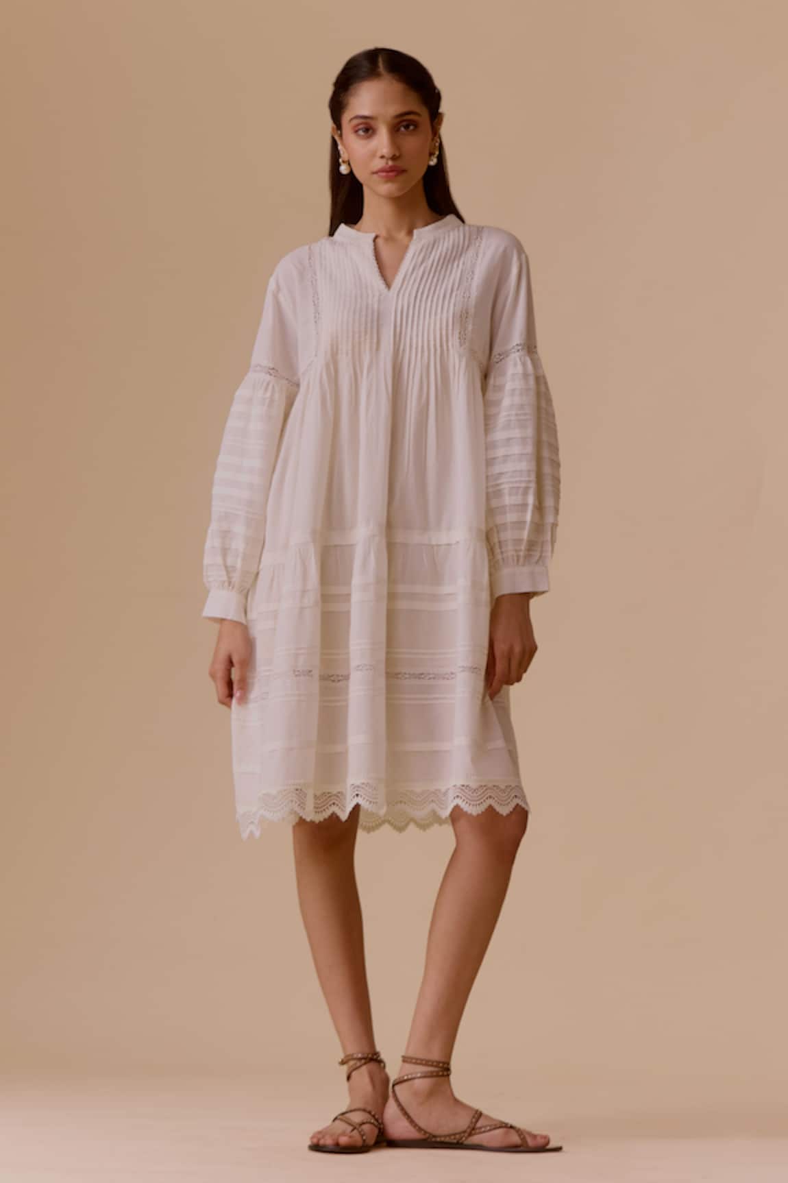 BUNKA Designer Ivory Short Dress 