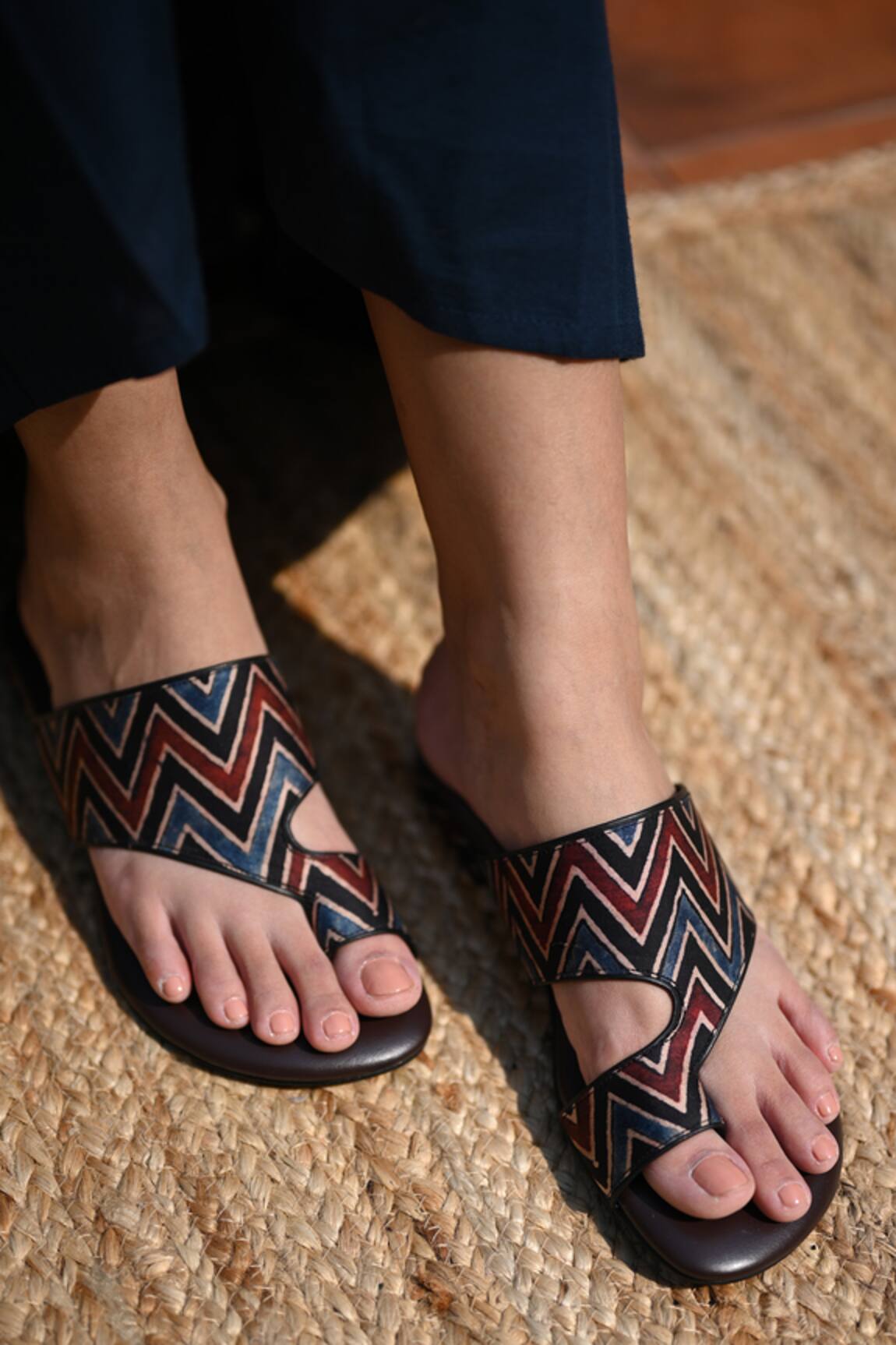 Miraki Printed Slide In Flats 
