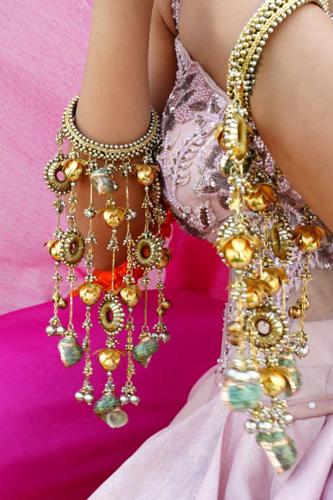 Vaidaan Antique Gold & Silver Designer Bangles