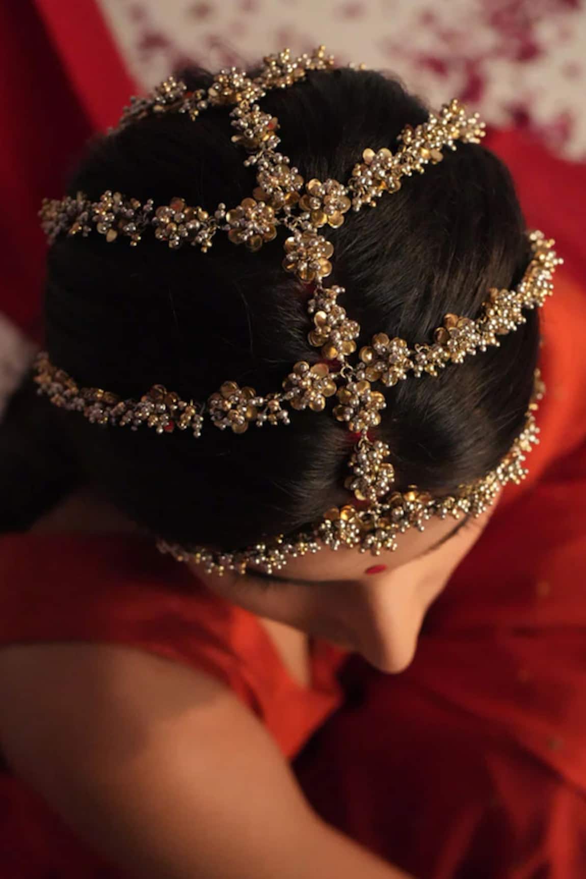 Vaidaan Antique Gold Beaded Mathapatti