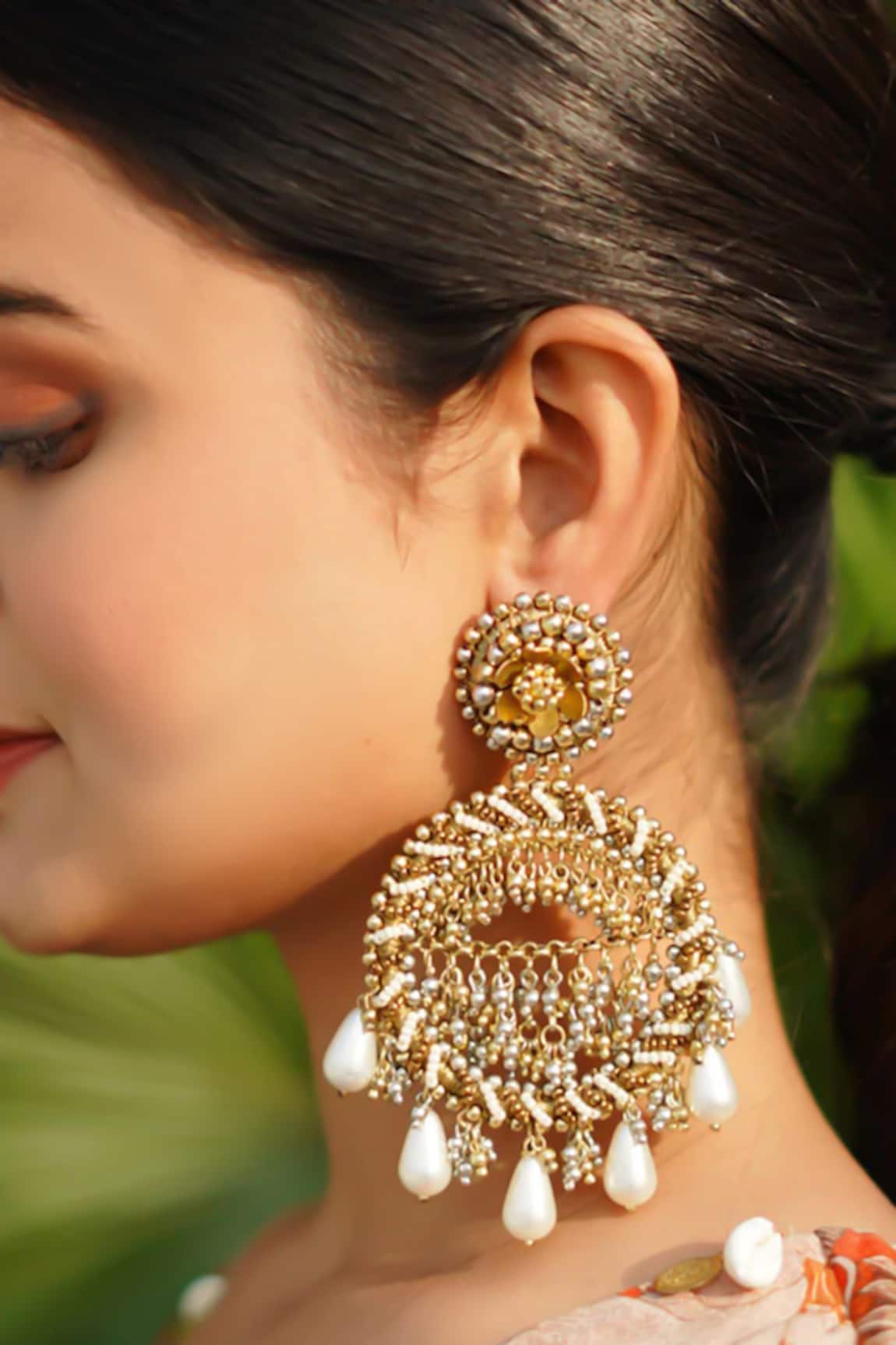 Vaidaan Antique Gold & Silver Sidra Earrings
