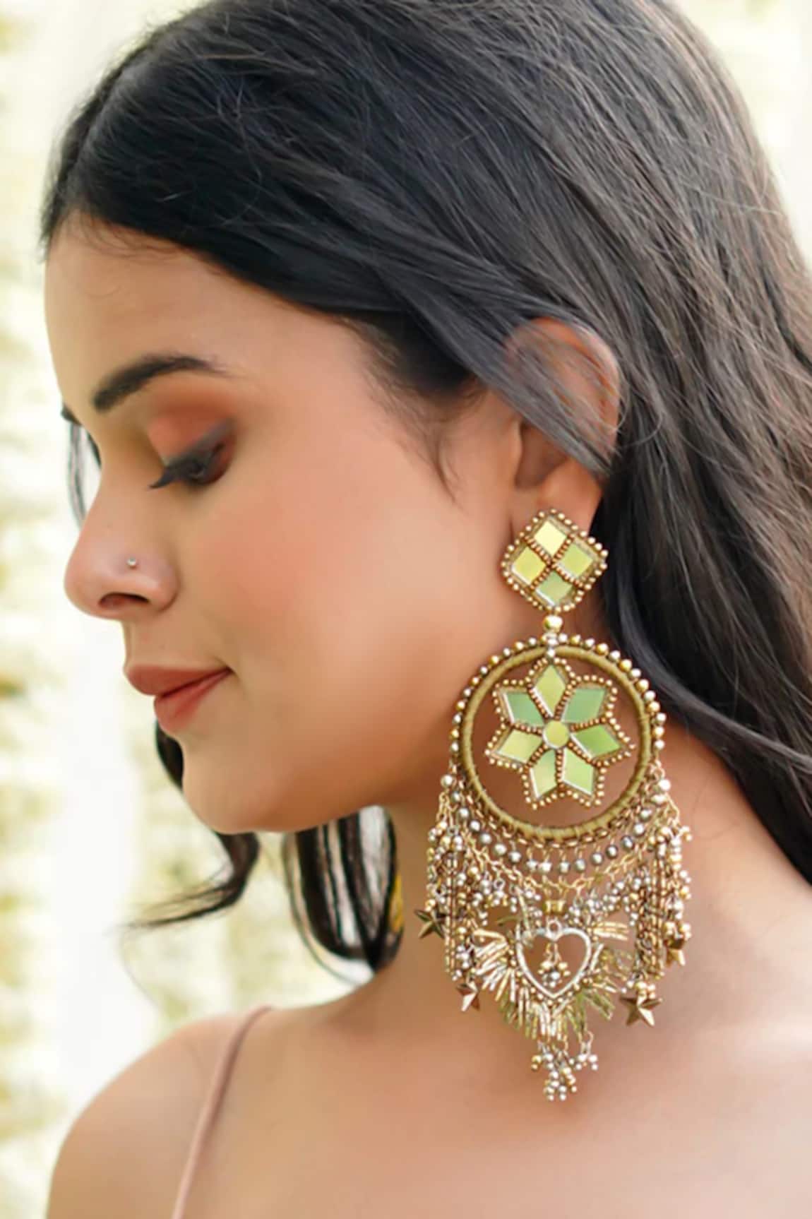 Vaidaan Gul Antique Gold & Silver Earrings