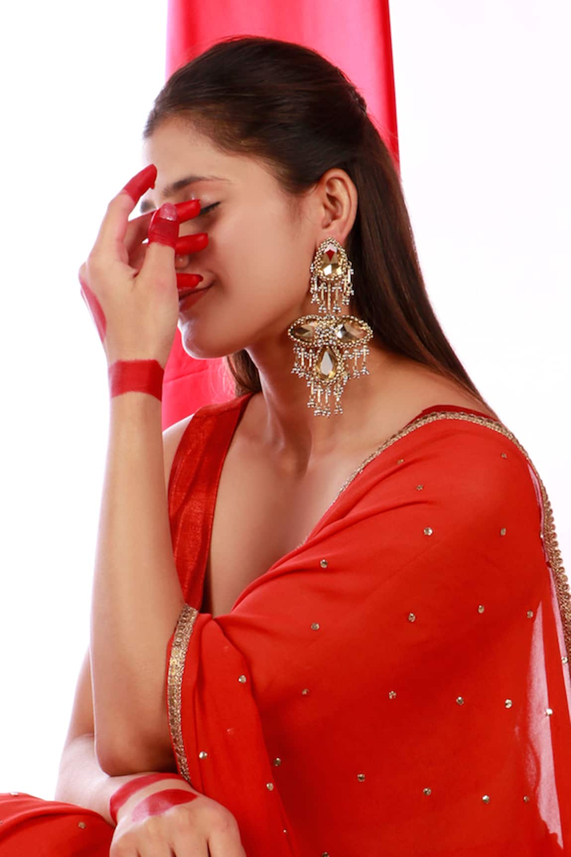 Vaidaan Antique Gold & Silver Erra Earrings