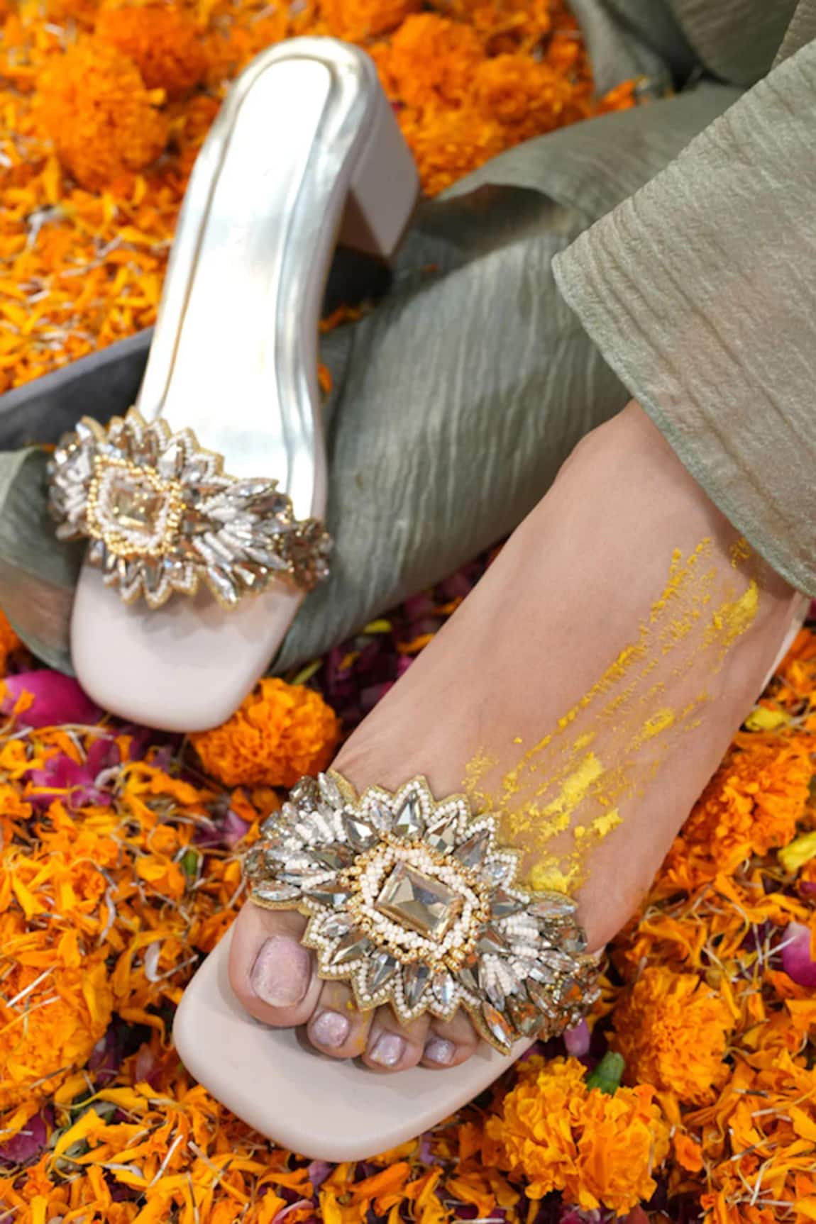 Vaidaan Shirodha Faux Leather Heels 