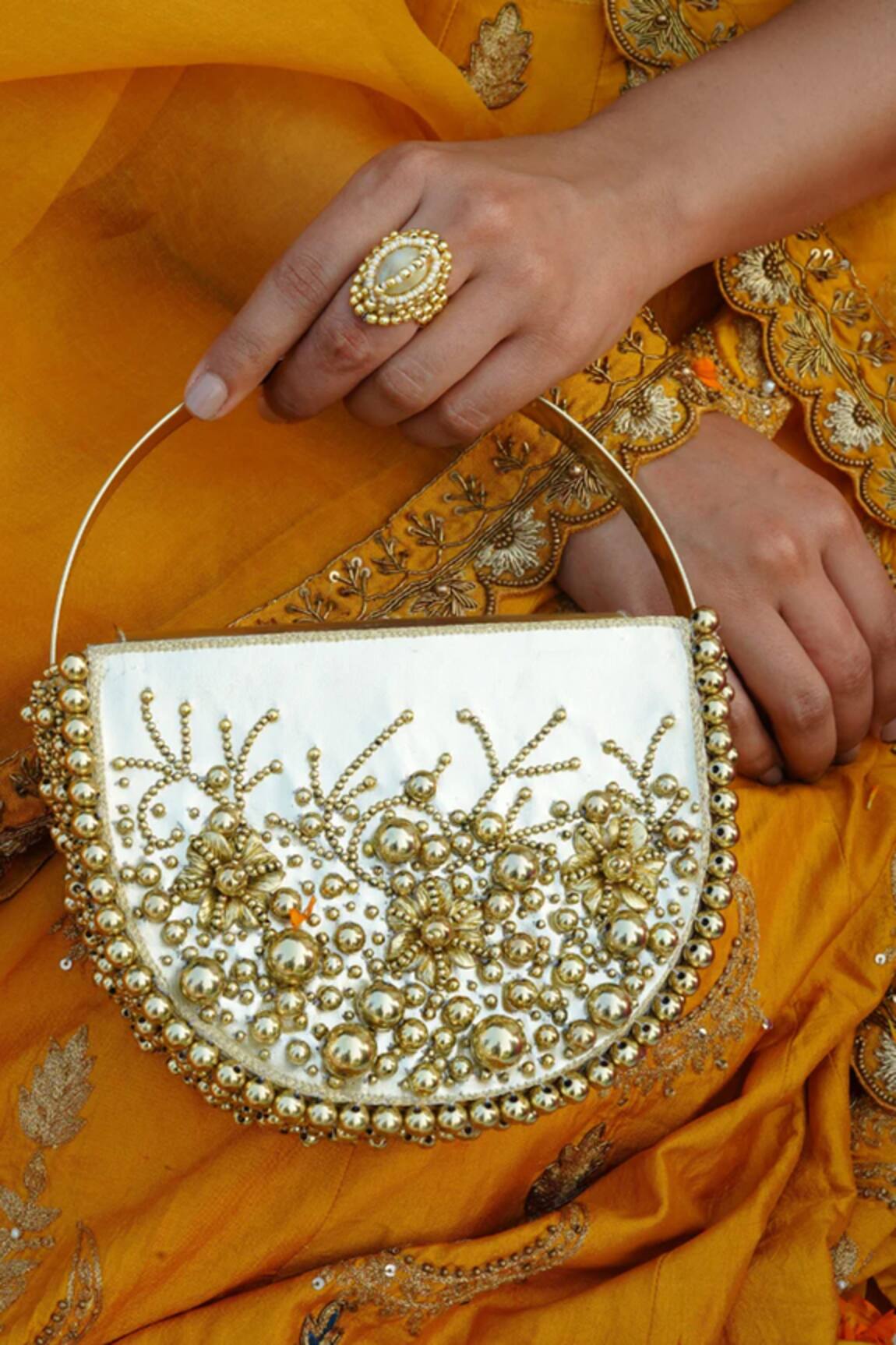 Vaidaan Designer Gold Clutch Bag 