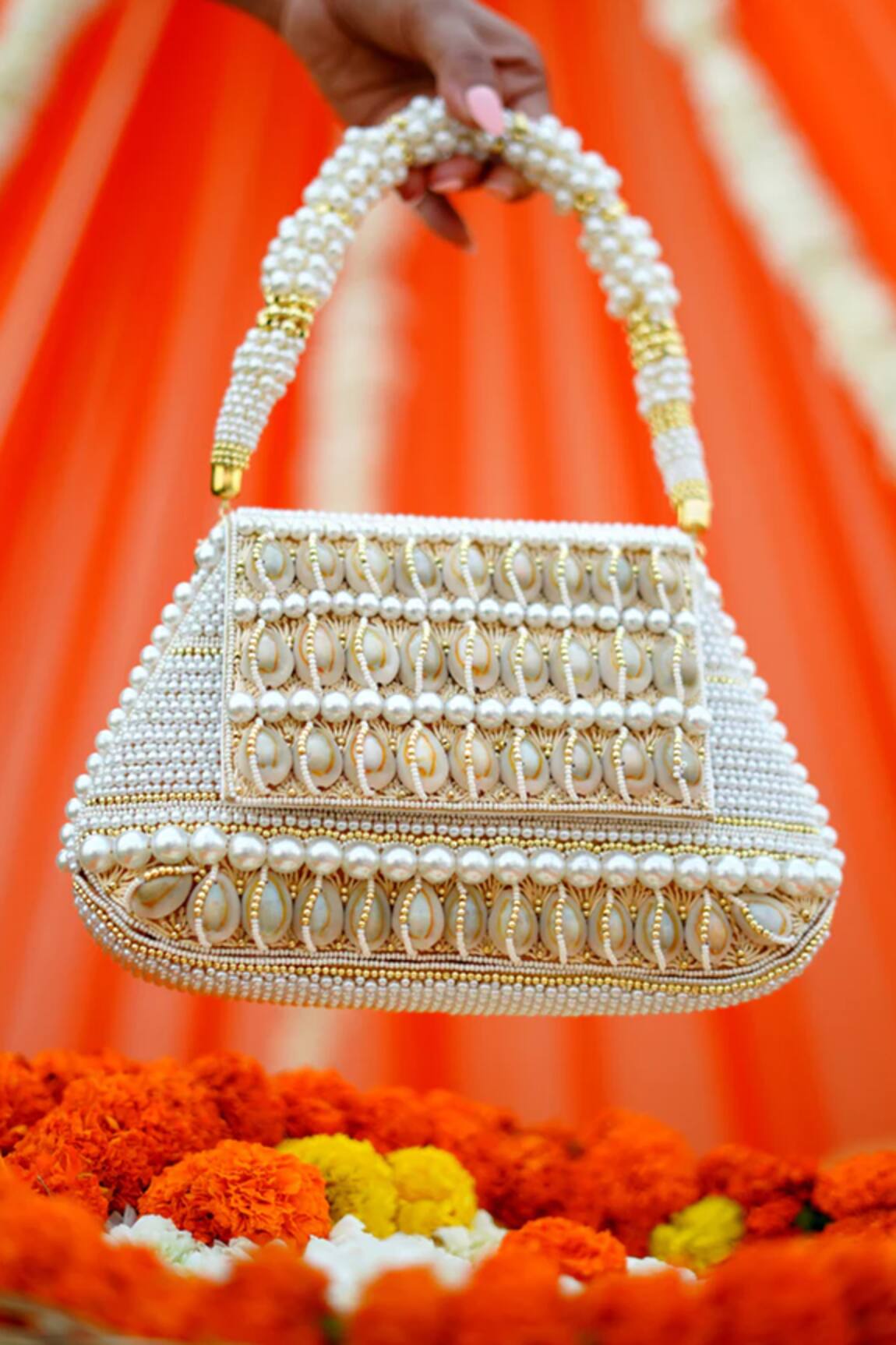 Vaidaan Beige Designer Mallika Clutch 