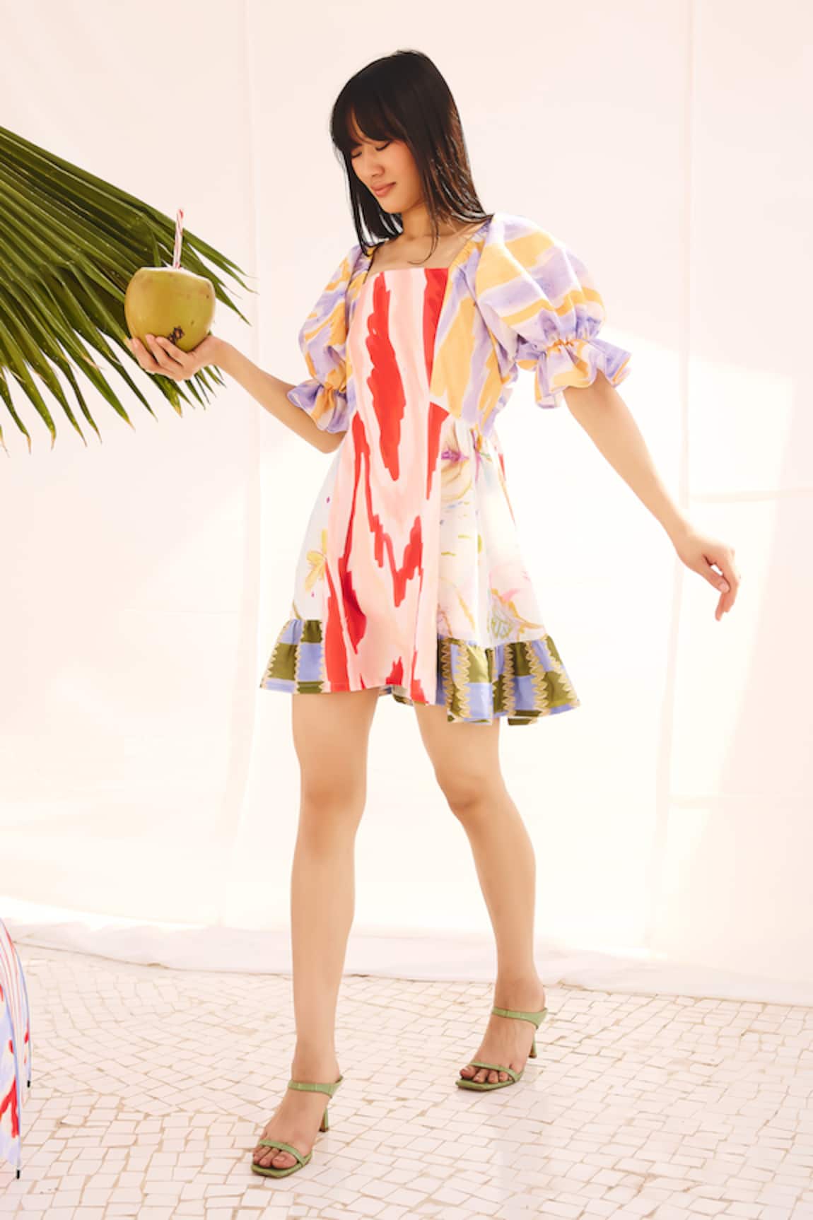 ZiP by Payal & Zinal Multi Color Cotton Linen Dress 