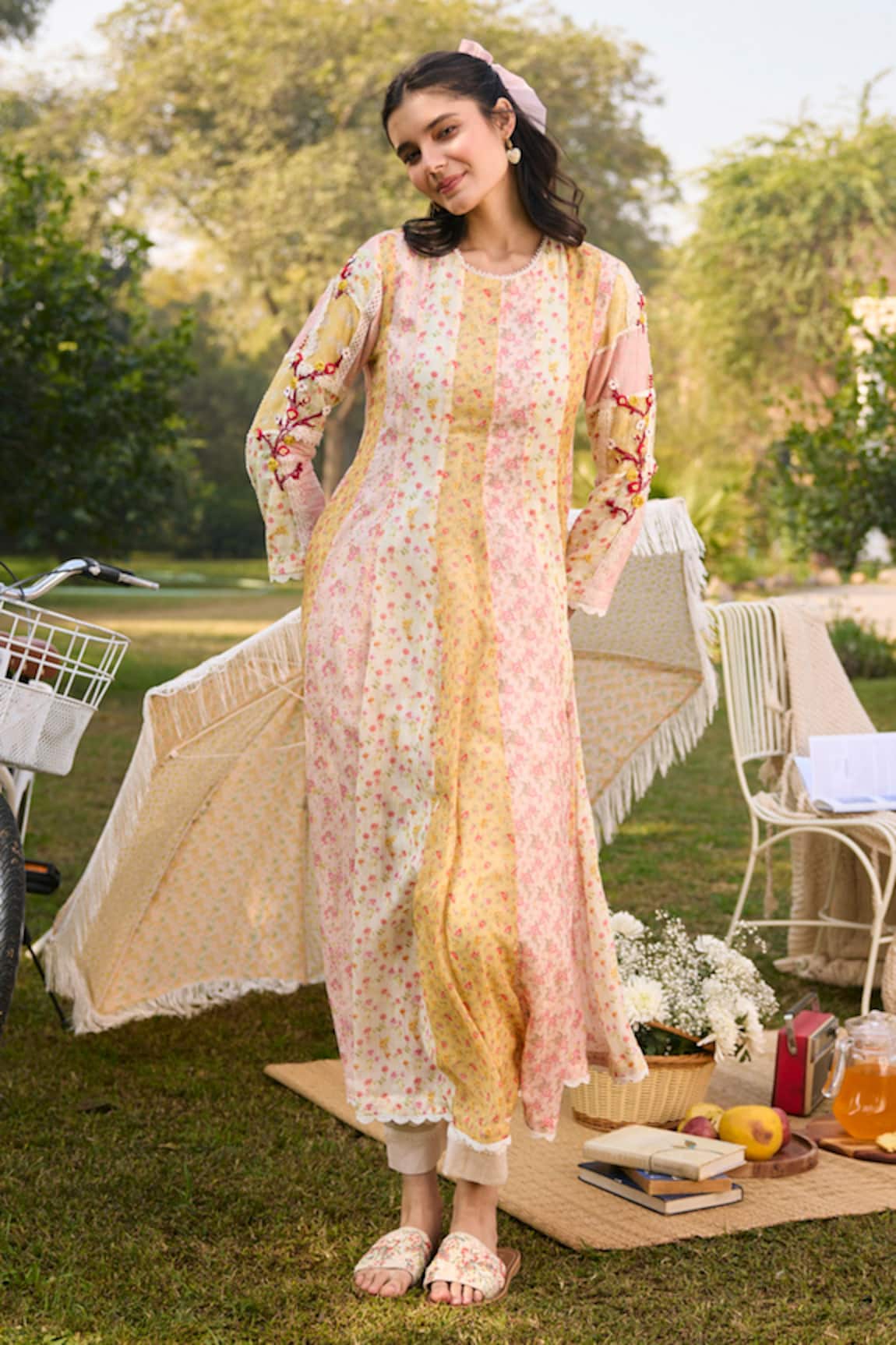 Saundh Floral Printed Anarkali Set with Dupatta 