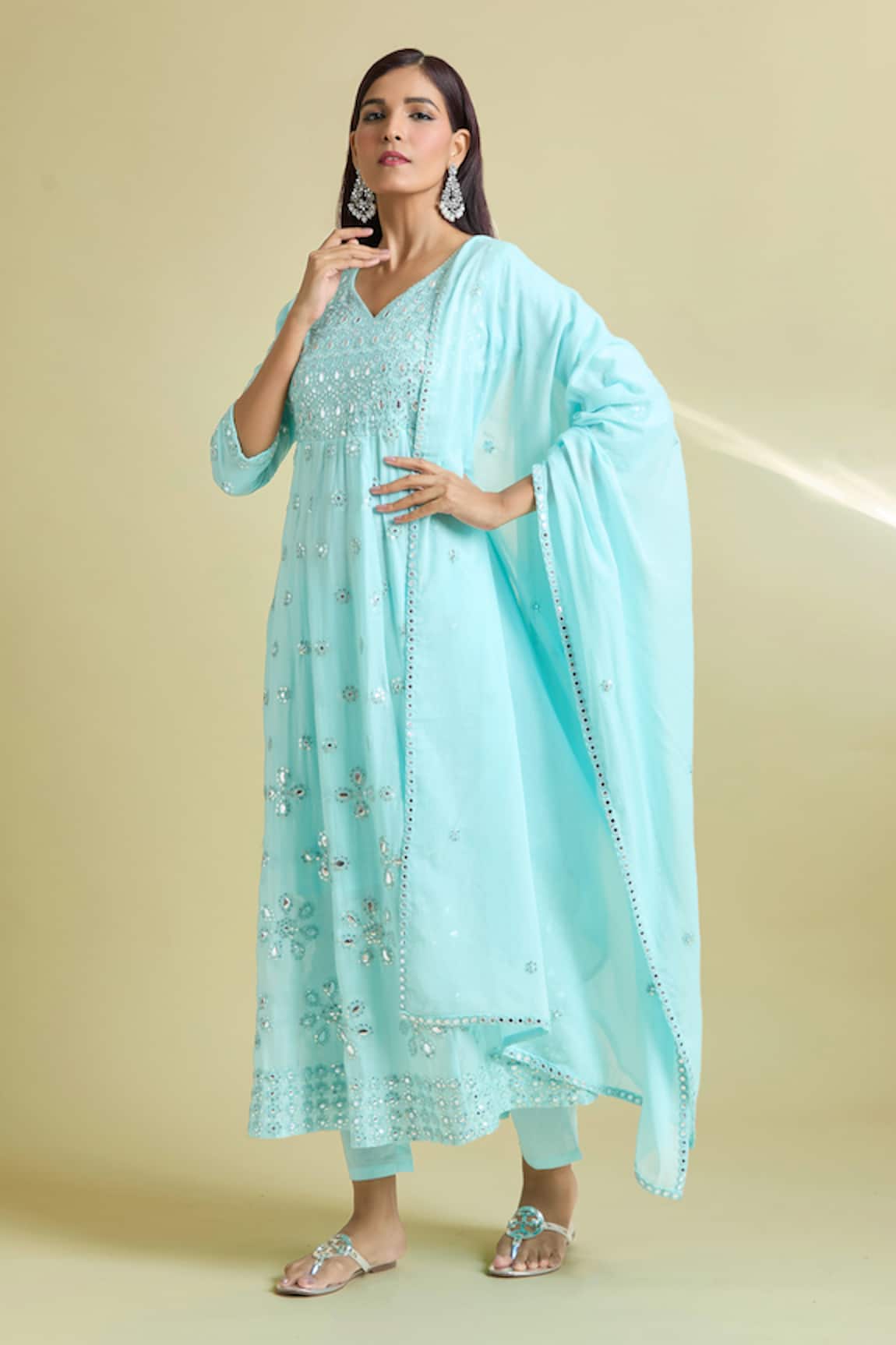 Samyukta Singhania Embroidered Anarkali Pant Set 