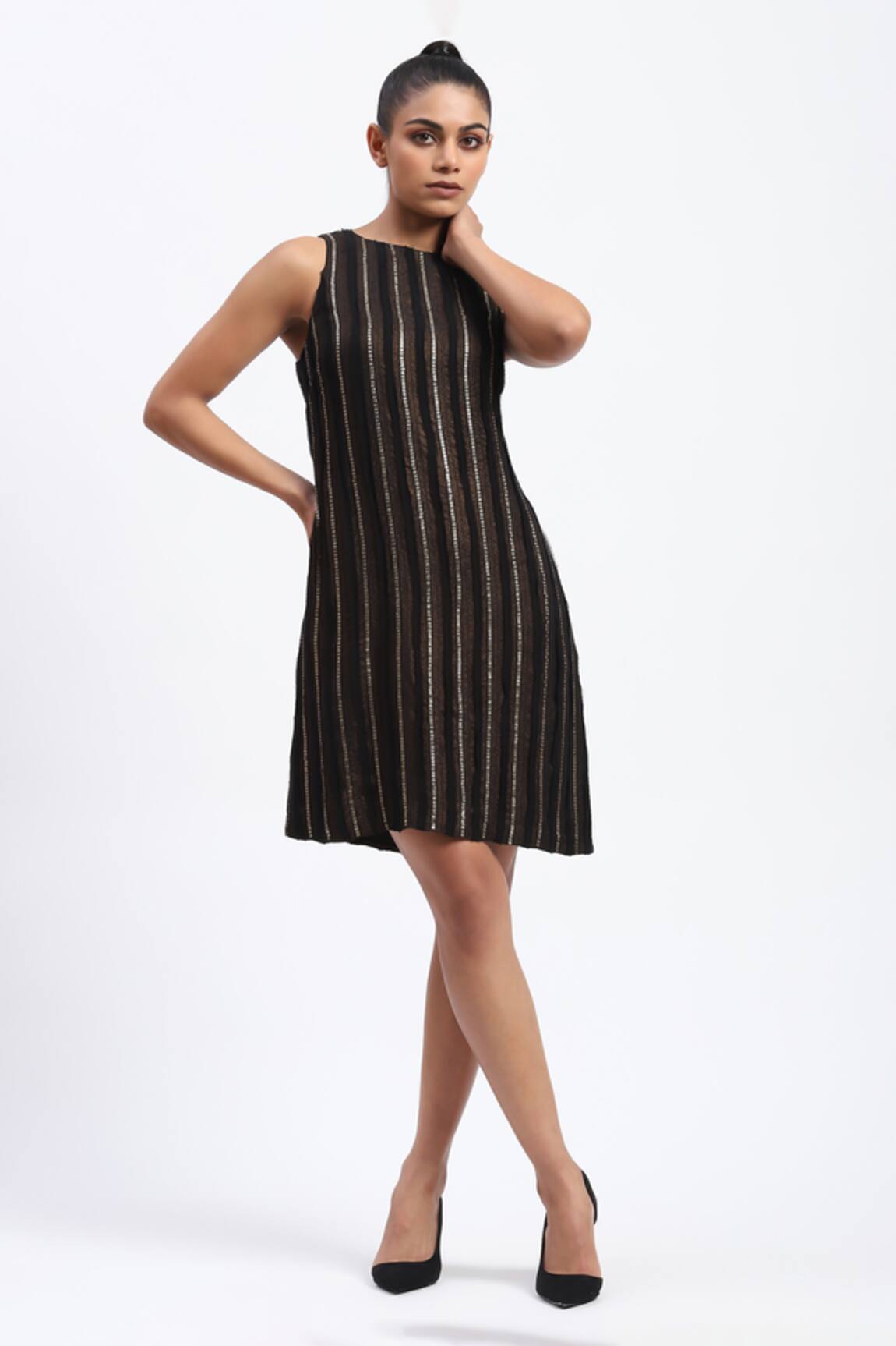 ABRAHAM AND THAKORE Foil Cutwork Dress 